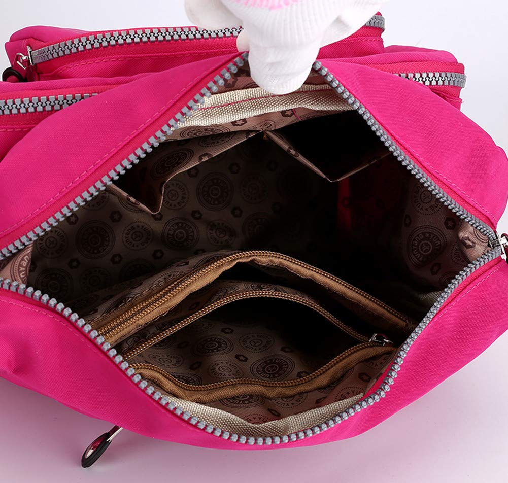 Women's Nylon Crossbody Bag with Multi-Pockets - Travel & Casual Purse for Moms