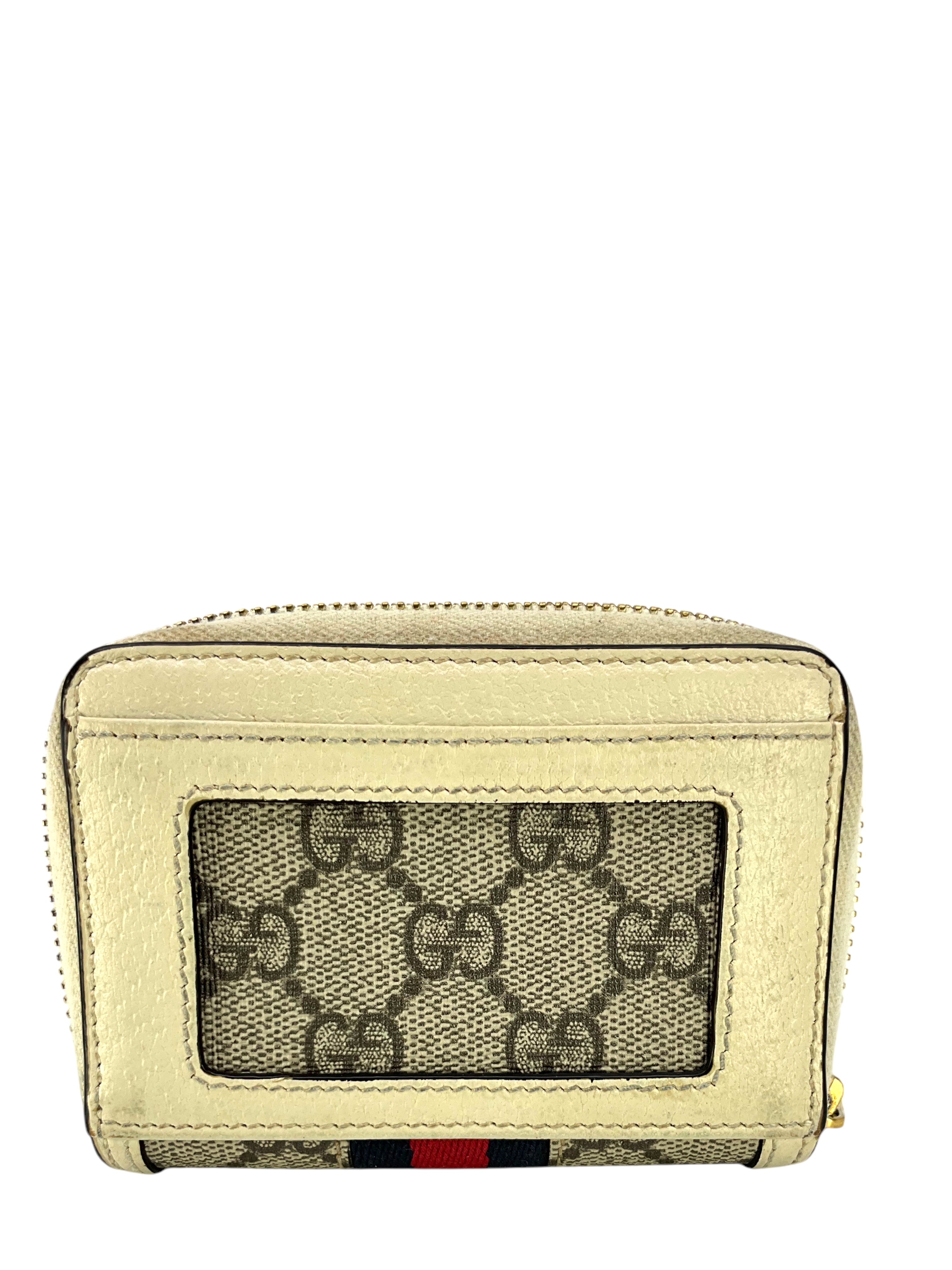 GUCCI Ophidia Supreme GG Card Case Wallet - Luxury Leather Card Holder for Men & Women - Perfect for Everyday Use, Travel & Business (Red)