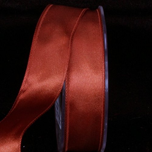 Premium Copper Brown Double-Faced Wired Craft Ribbon - 1 Inch x 44 Yards - Perfect for Gift Wrapping, Floral Arrangements, and DIY Home Decor Projects