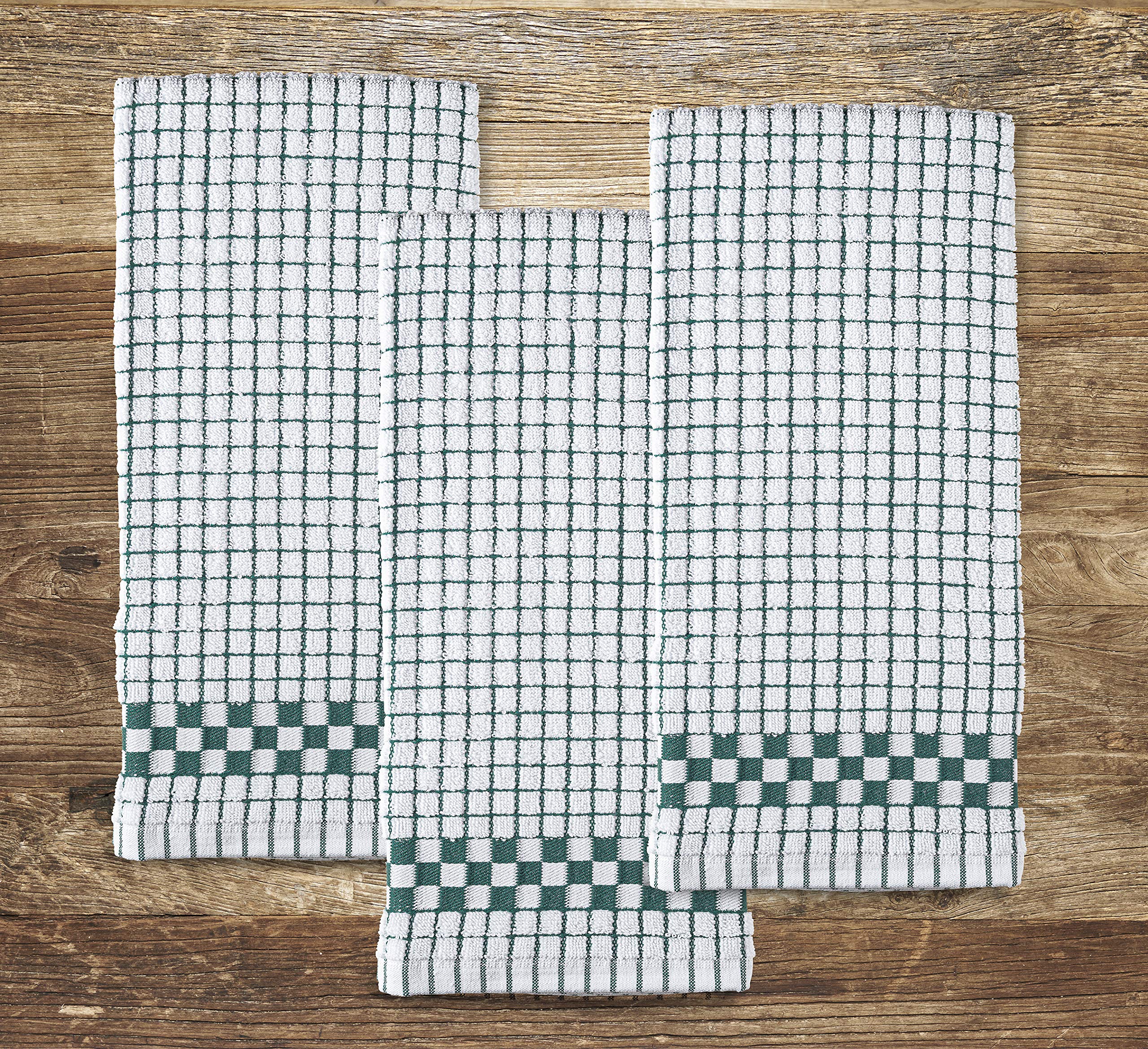 XLNT Premium 6-Pack Green Kitchen Towels - 100% Cotton Dish Towels & Ultra Absorbent Dishcloths | Durable, Quick-Drying Hand Towels & Tea Towels for Cooking, Cleaning, Dishwashing | Eco-Friendly Kitchen Essentials for Home & Restaurant Use