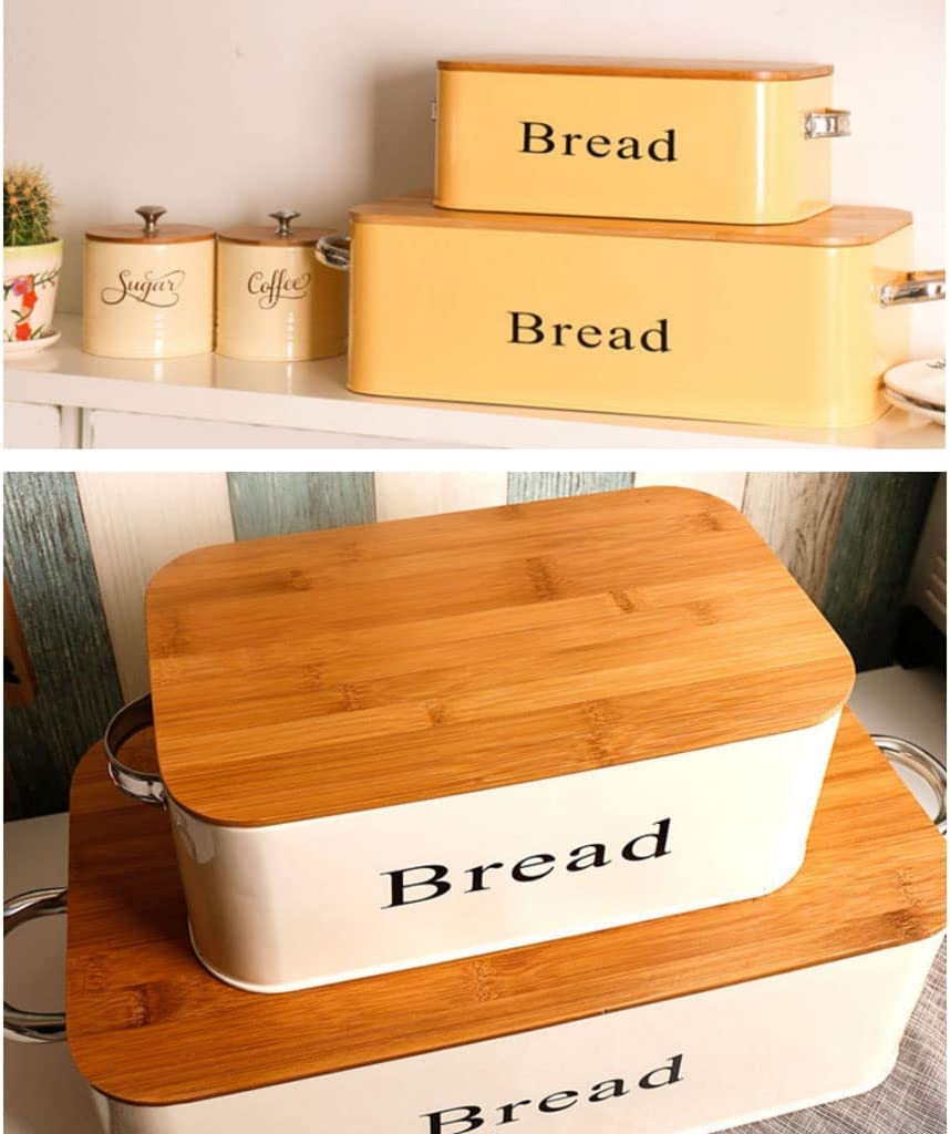 Stainless Steel Bread Box with Bamboo Lid - Large Capacity Rectangular Bread Storage Container for Kitchen Countertop | Perfect for Sourdough, Baguettes & Homemade Bread | Rustproof & Airtight Food Storage Solution for Freshness
