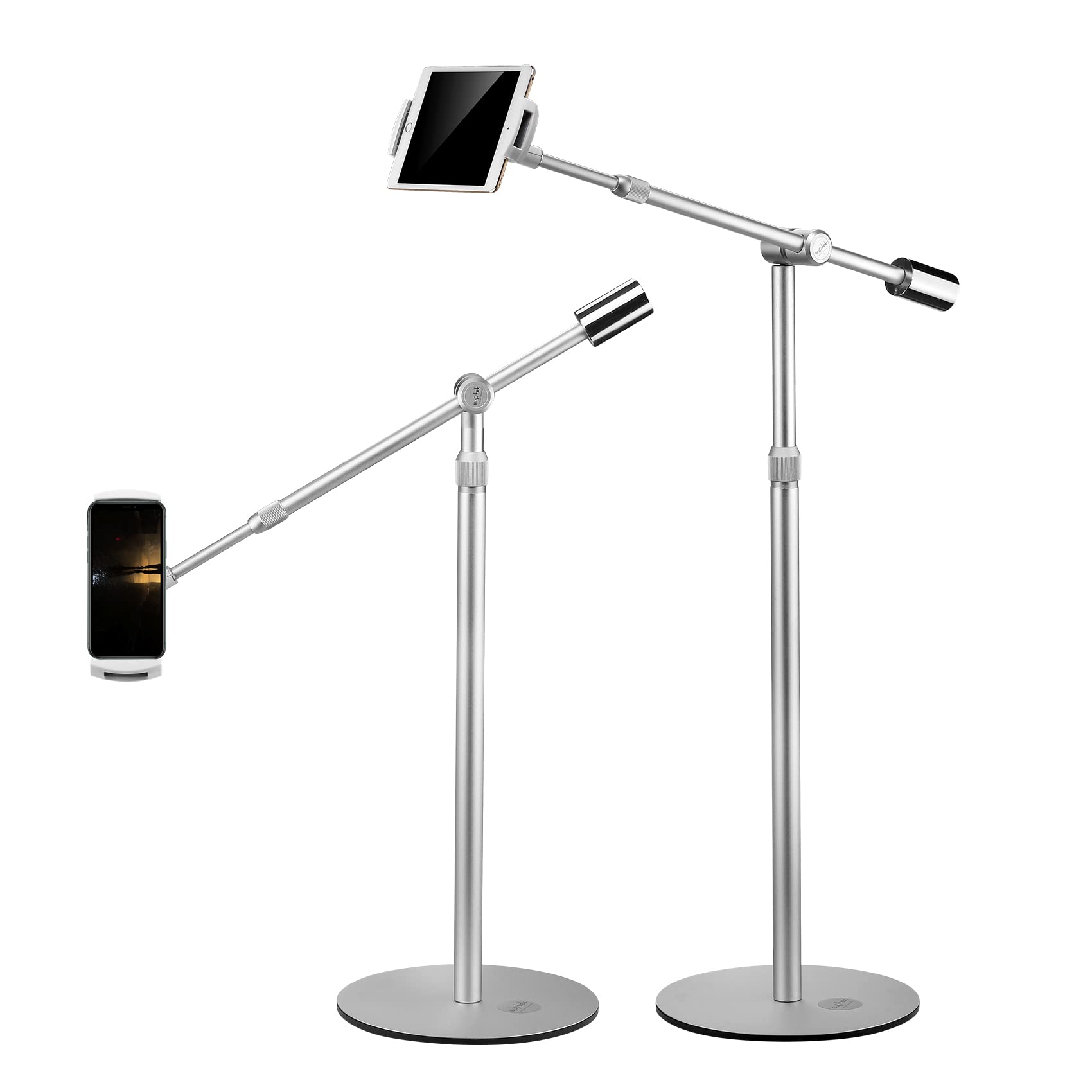 Suptek 360° Adjustable Aluminum Tablet Floor Stand - Flexible Height Phone Holder Mount for iPad, iPhone, Samsung, Asus & 4.7-11 inch Devices - Perfect for Bed, Kitchen, Office & Home Theater Use