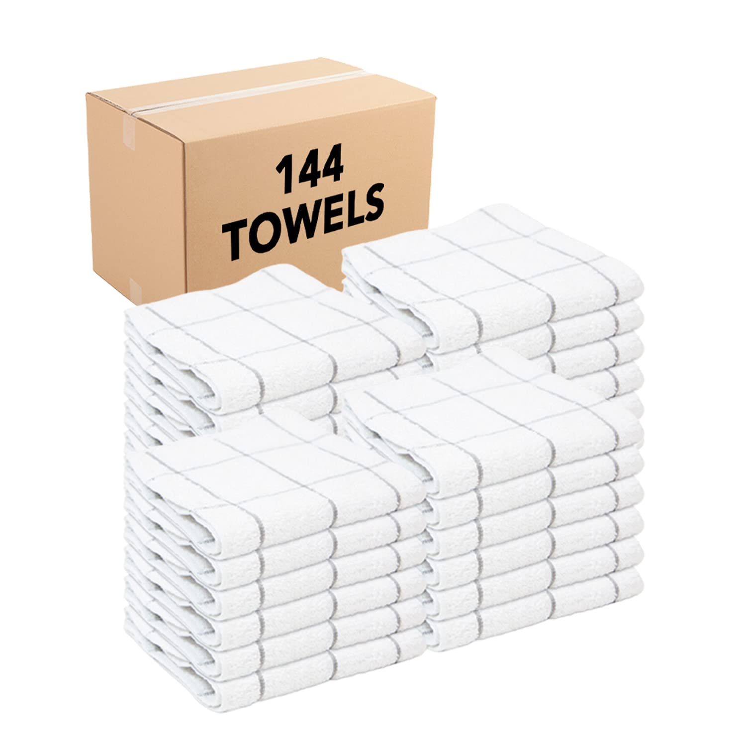 **Arkwright 100% Cotton Terry Dish Towels - Bulk Pack of 144 (12