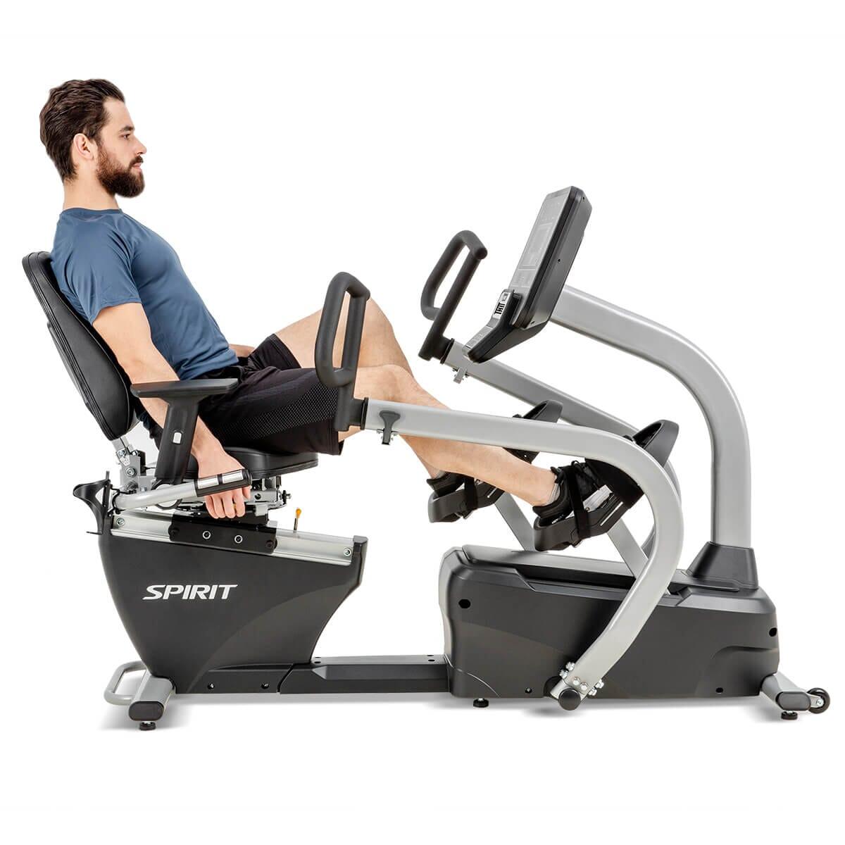 Spirit Fitness CRS800S Recumbent Stepper Exercise Bike - Low Impact Cardio Machine for Home Gym, Seniors & Physical Therapy - Compact Seated Workout Equipment for Small Spaces
