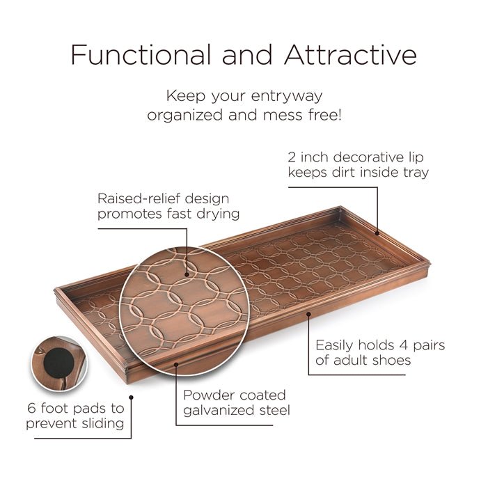 Circles Multi-Purpose Boot Tray - Durable Shoe Mat for Entryway, Mudroom & Garage - Waterproof Dirt Catcher for Wet Shoes & Boots - Perfect for Home, Office & Outdoor Use