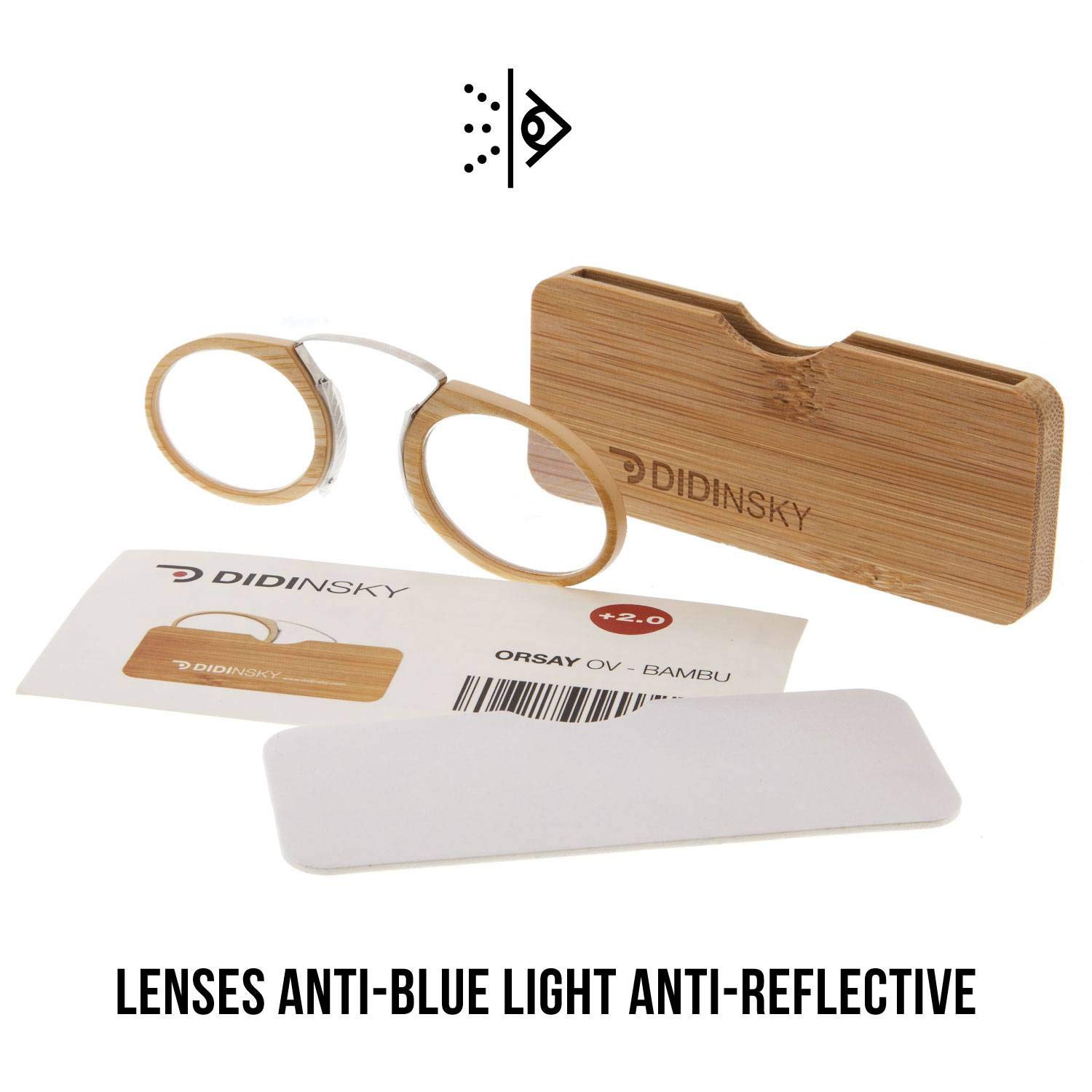 Stylish Wooden Armless Magnifying Reading Glasses for Men & Women - Perfect for Reading, Crafts & Close-Up Work