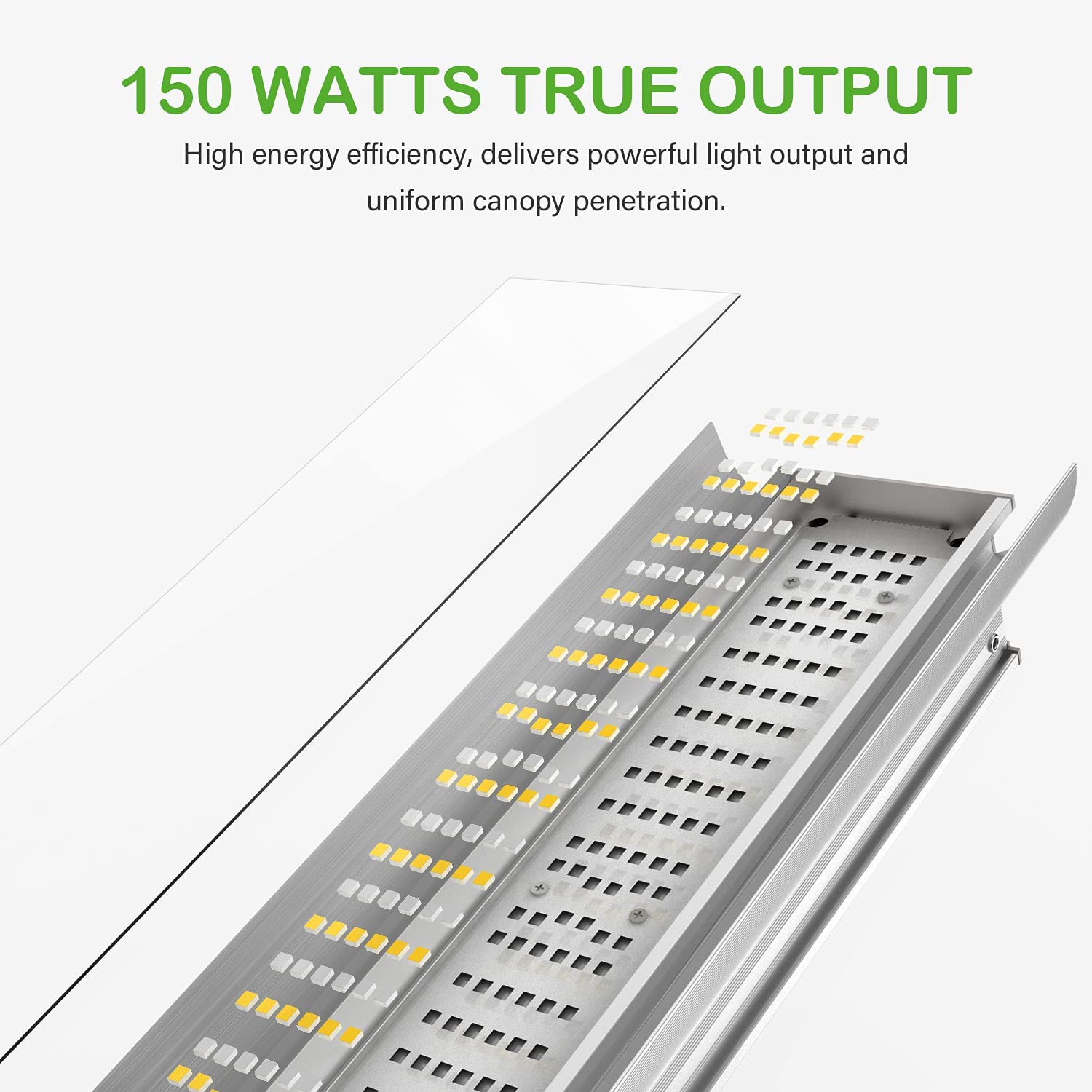 iPower 150W 4ft Dimmable LED Grow Light with Foldable Stand - Full Spectrum Plant Light for Indoor Hydroponics, Seed Starting & Plant Propagation - Includes 4 LED Bulbs - Perfect for Greenhouse, Grow Tent & Home Gardening