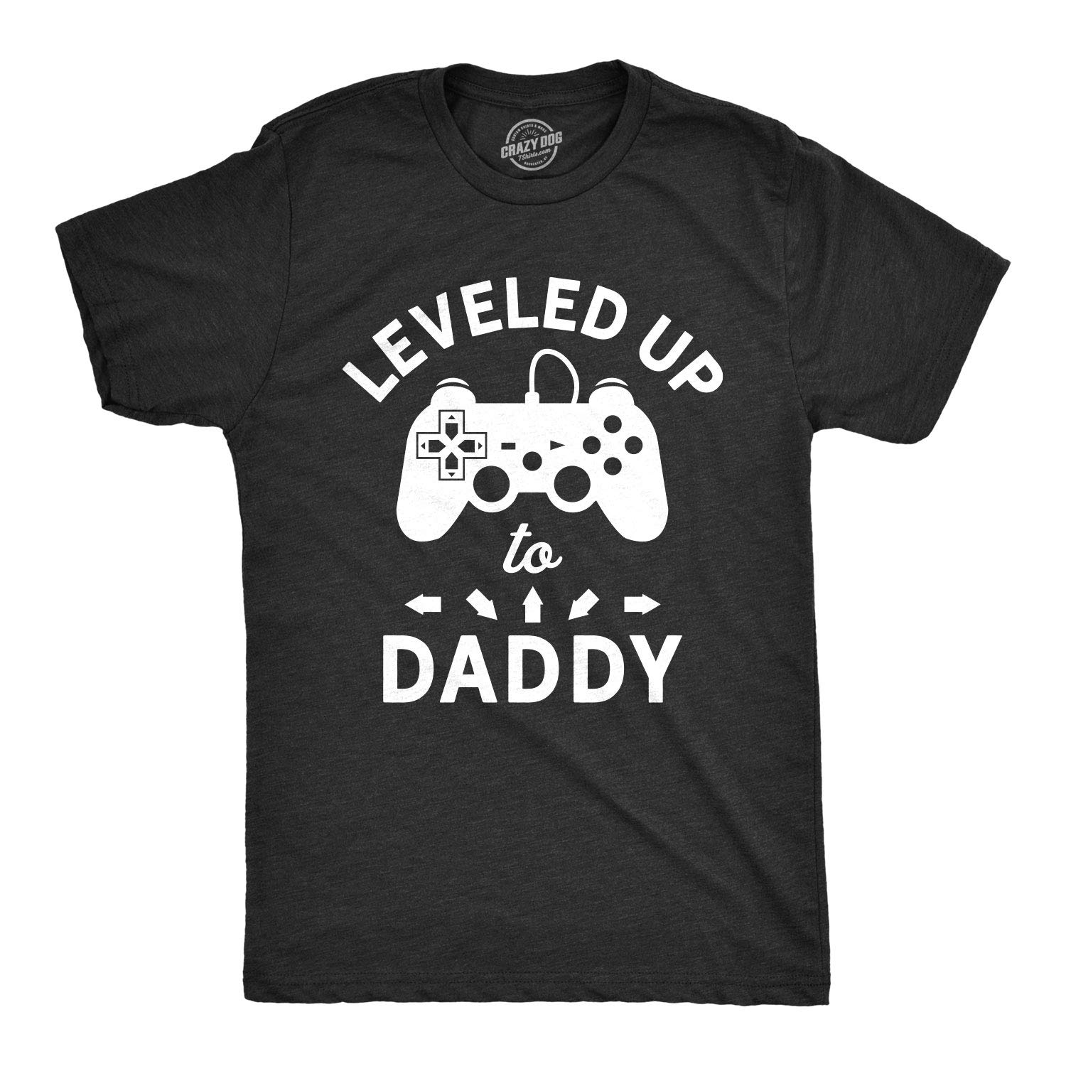 Funny Video Game Dad T-Shirt - Leveled Up to Daddy Tee for Men - Perfect for Father's Day Gifts & Gaming Enthusiasts