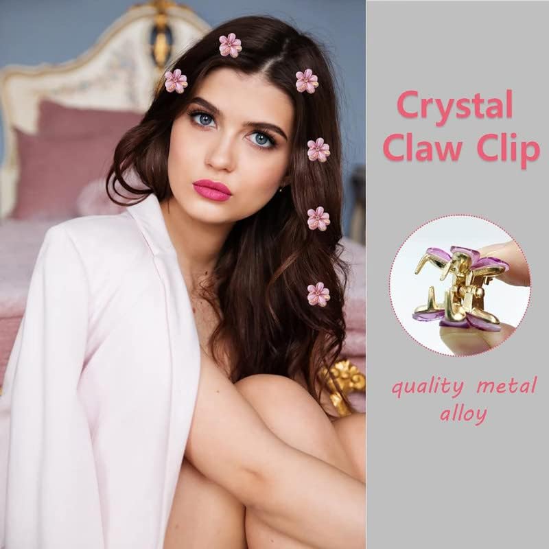 12Pcs Small Hair Clips for Women - Butterfly & Flower Hair Accessories, Tiny Claw Clips for Fine Hair, Cute Fancy Hairpins for Daily Wear, Parties & Weddings