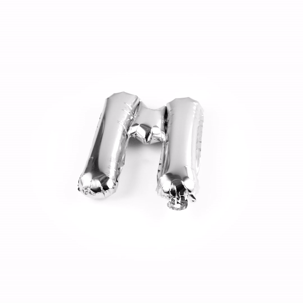Balloonify Silver Mylar Letter M Balloon - 16 Inch Large Foil Alphabet Balloon for Birthday Party Decorations, Wedding, Baby Shower & Graduation Celebrations