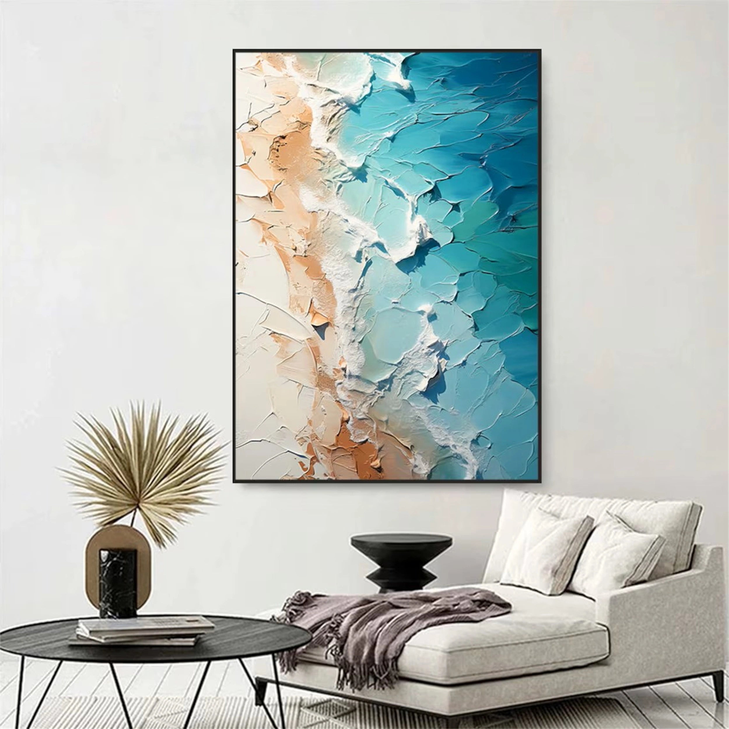 Ocean and Sky Painting #OS 062 - Handmade Wall Art for Home Decor, Office & Living Room - Stunning Seascape Canvas Artwork