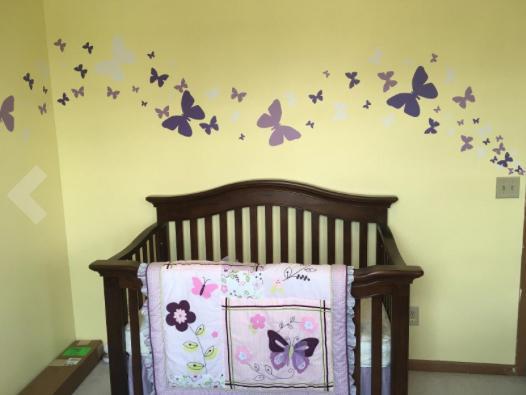 Butterfly Wall Decals - Purple Lilac & White Vinyl Stickers for Girls Room Decor | Nursery, Bedroom, Playroom Wall Art