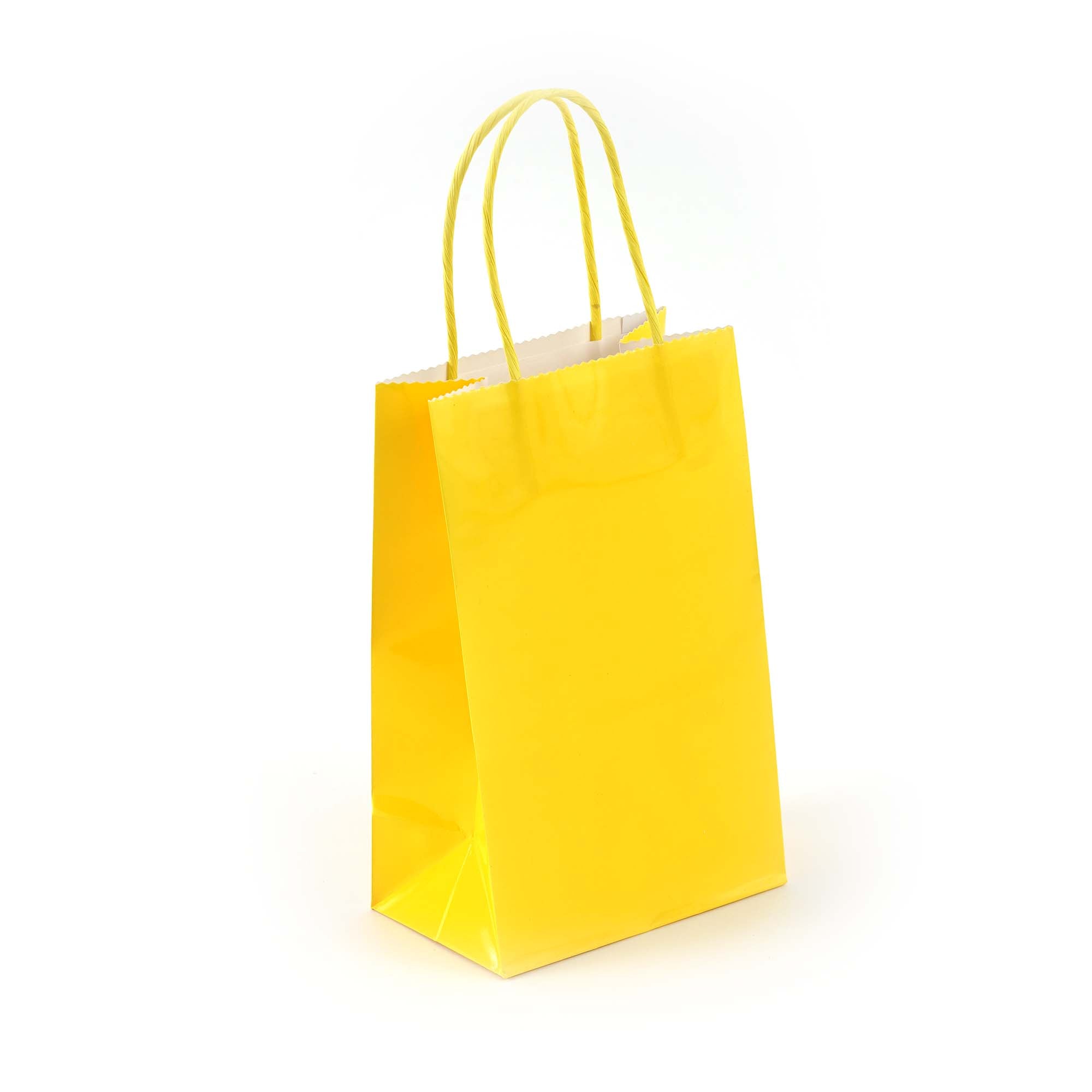 Eco-Friendly Narrow Medium Neon Yellow Gift Bags - Perfect for Birthday Parties, Baby Showers & Holiday Gifts | Bulk Pack of 20