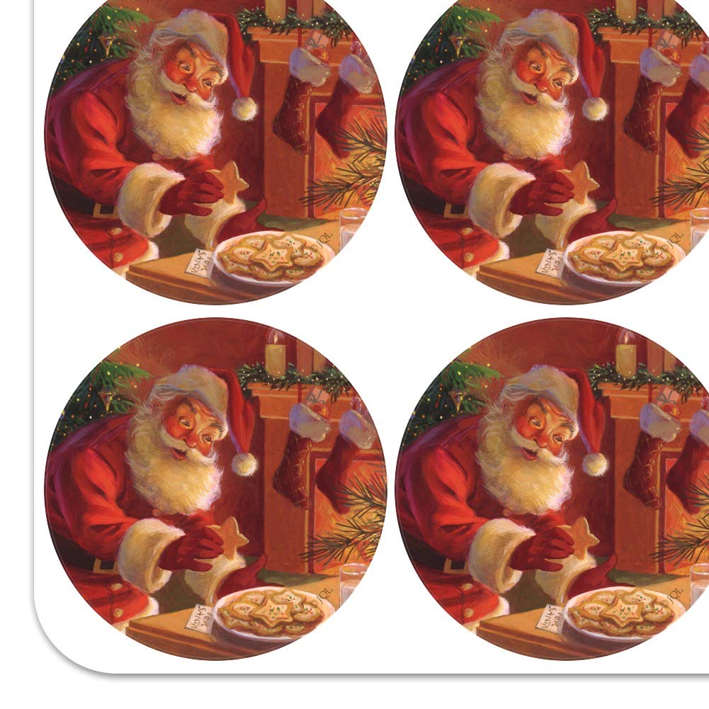 Christmas Santa Milk & Cookies Planner Stickers - Holiday Scrapbooking Calendar Decals for DIY Crafts, Journaling & Gift Wrapping