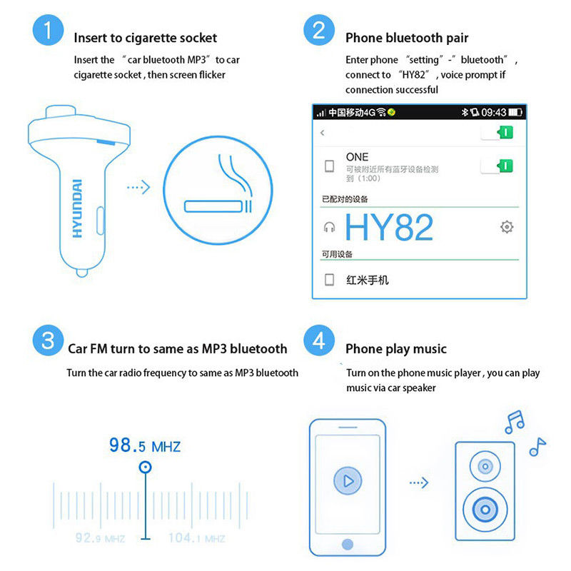Wireless Bluetooth FM Transmitter for Car - MP3 Player, Hands-Free Calling & Dual USB Charger - Perfect for Road Trips and Commuting