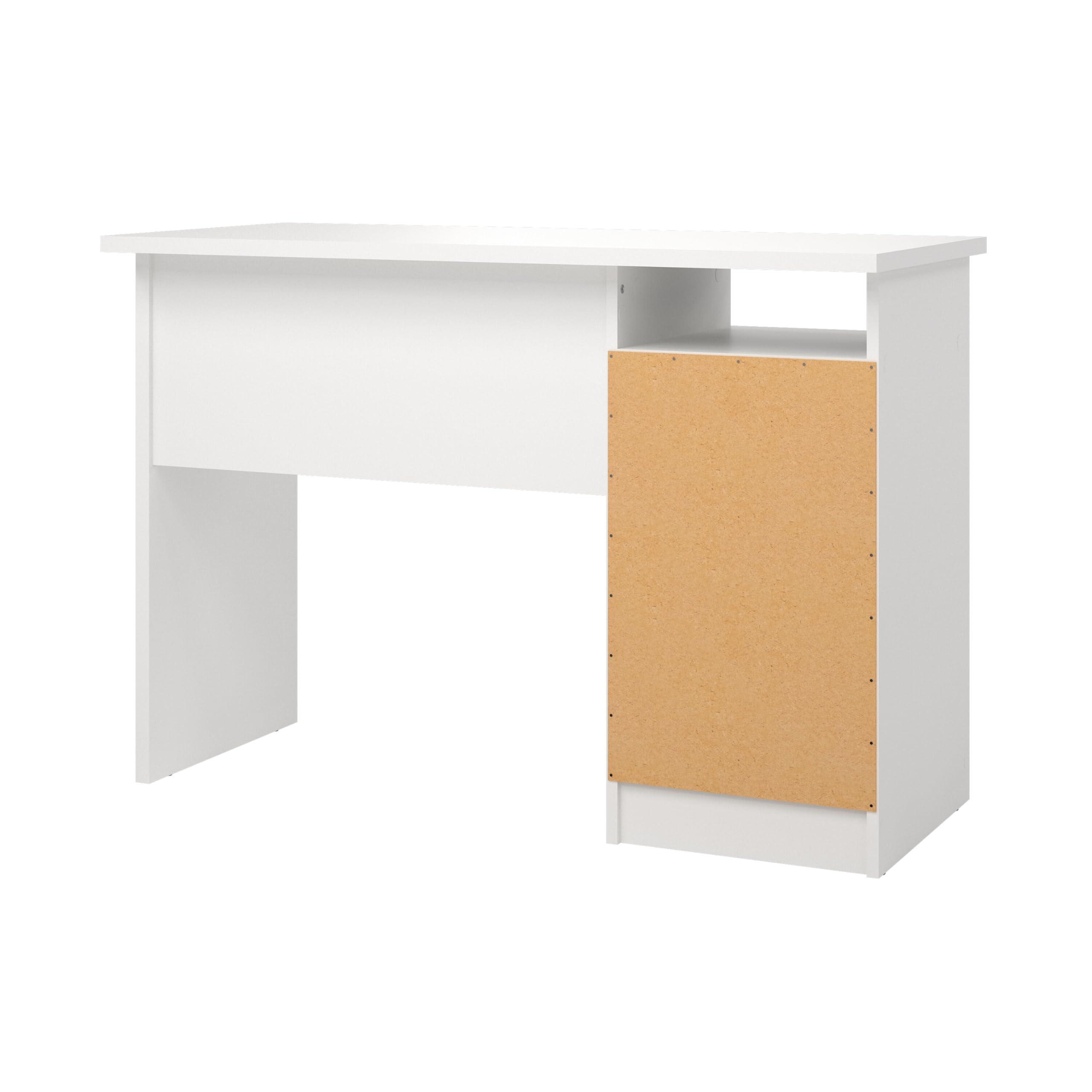 Modern White 4-Drawer Office Desk with Storage - Compact & Functional Writing Desk for Home or Office Workspace - Perfect for Small Spaces, Home Office & Study Rooms