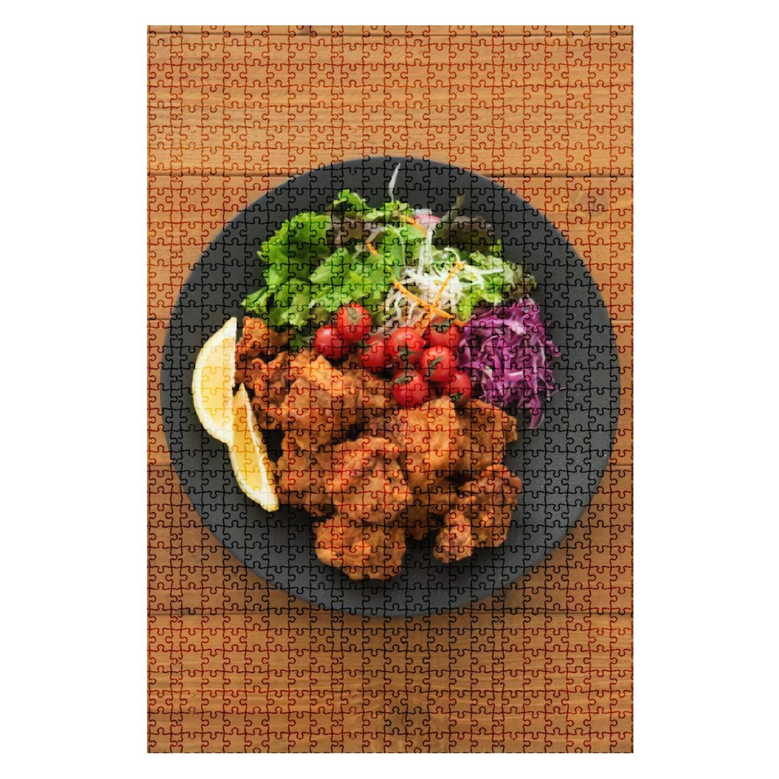 Japanese Karaage Fried Chicken 1000-Piece Wooden Puzzle - DIY Educational Toy for Kids & Adults - Home Decor & Stress Relief