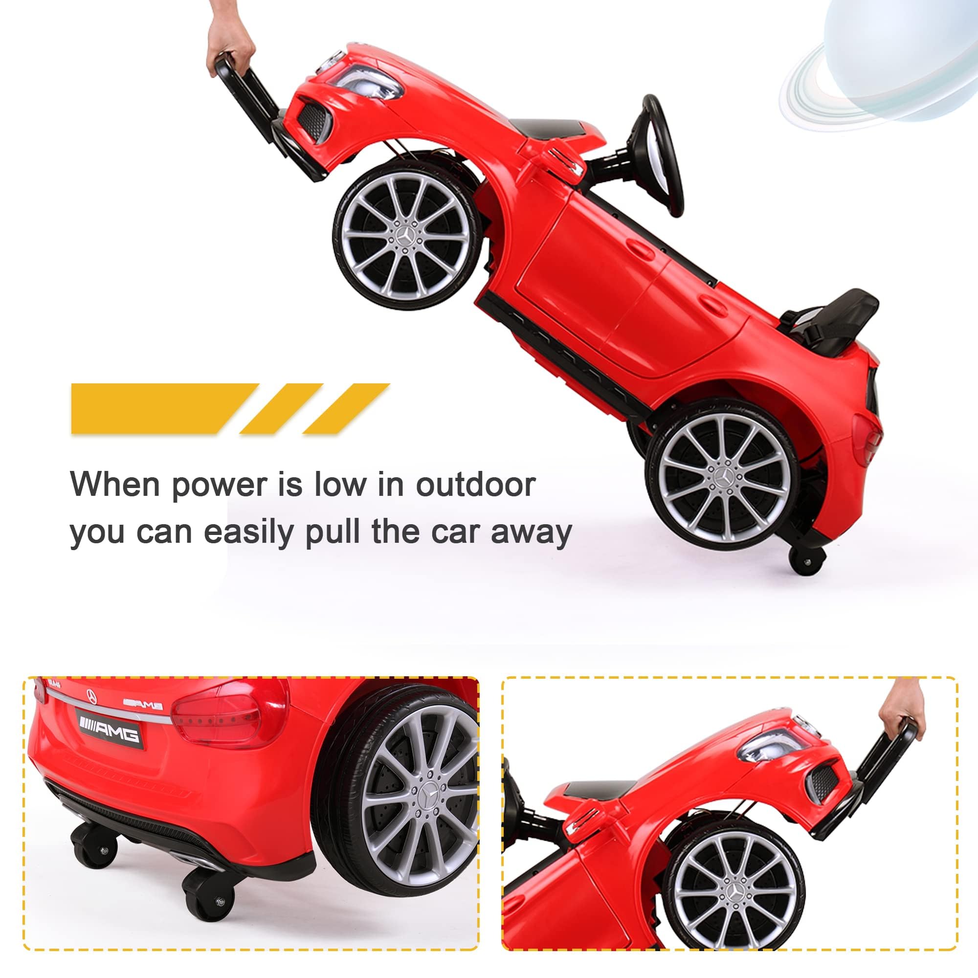 TOBBI Licensed Mercedes Benz Ride On Car for Kids - 2.4G Remote Control, Dual Opening Doors, 5-Point Safety Harness & LED Lights - Perfect for Indoor Playrooms and Outdoor Driveways