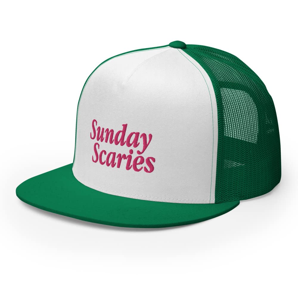 Sunday Scaries Trucker Hat - Funny & Trendy Adjustable Snapback Cap for Men & Women - Perfect for Outdoor Activities, Festivals, and Casual Wear