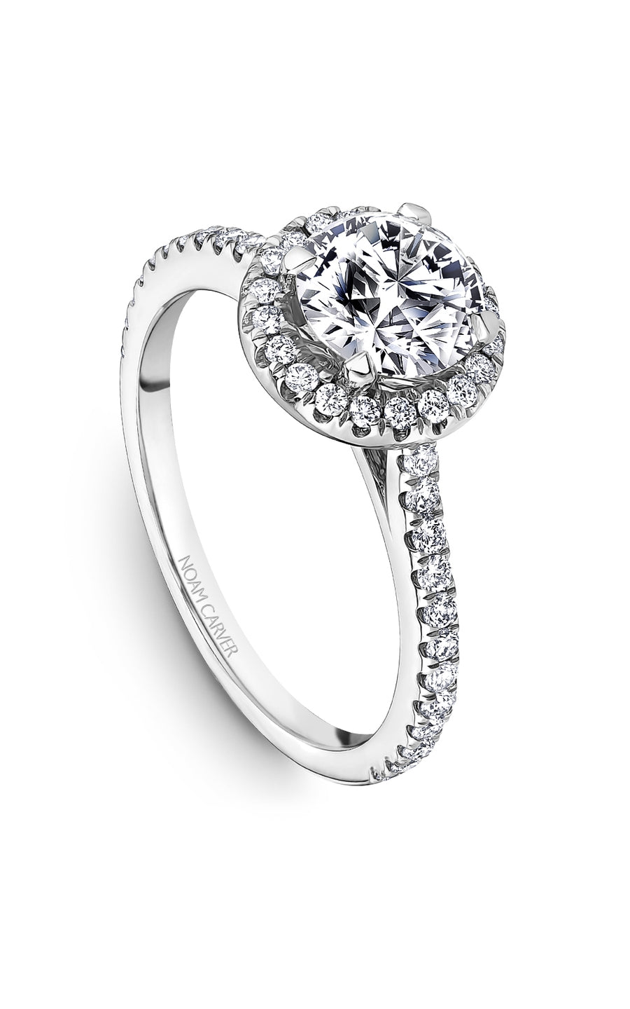 Noam Carver B508 01A Bridal Engagement Ring - 14K White Gold Diamond Wedding Ring for Women, Perfect for Proposals, Anniversaries & Special Occasions