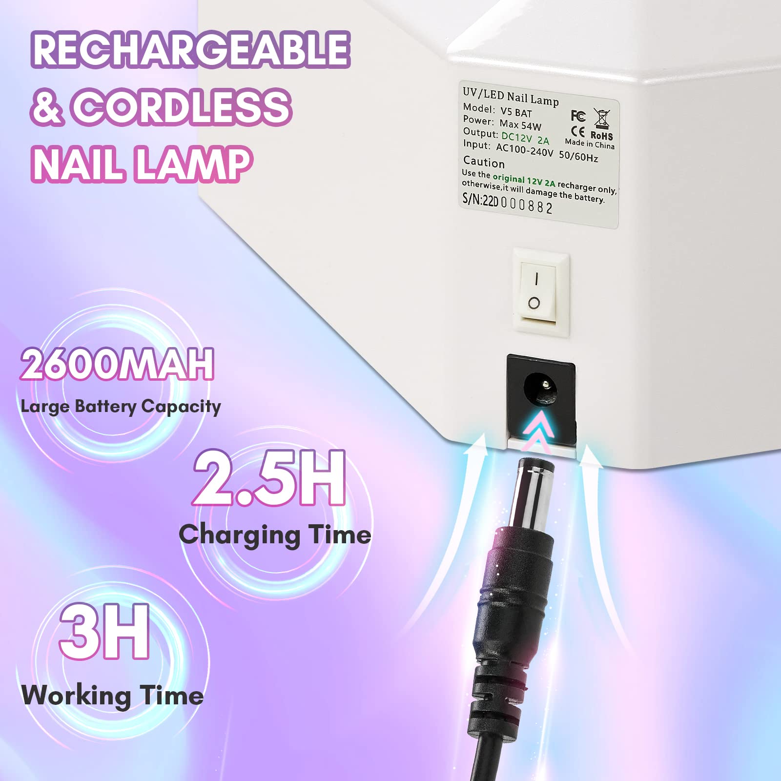 Makartt MALORY Rechargeable Nail Drill 30000RPM - Professional Cordless Electric Nail File Kit with 36W UV LED Light for Manicure & Pedicure | Perfect for Salon, Home Use & Travel Nail Care