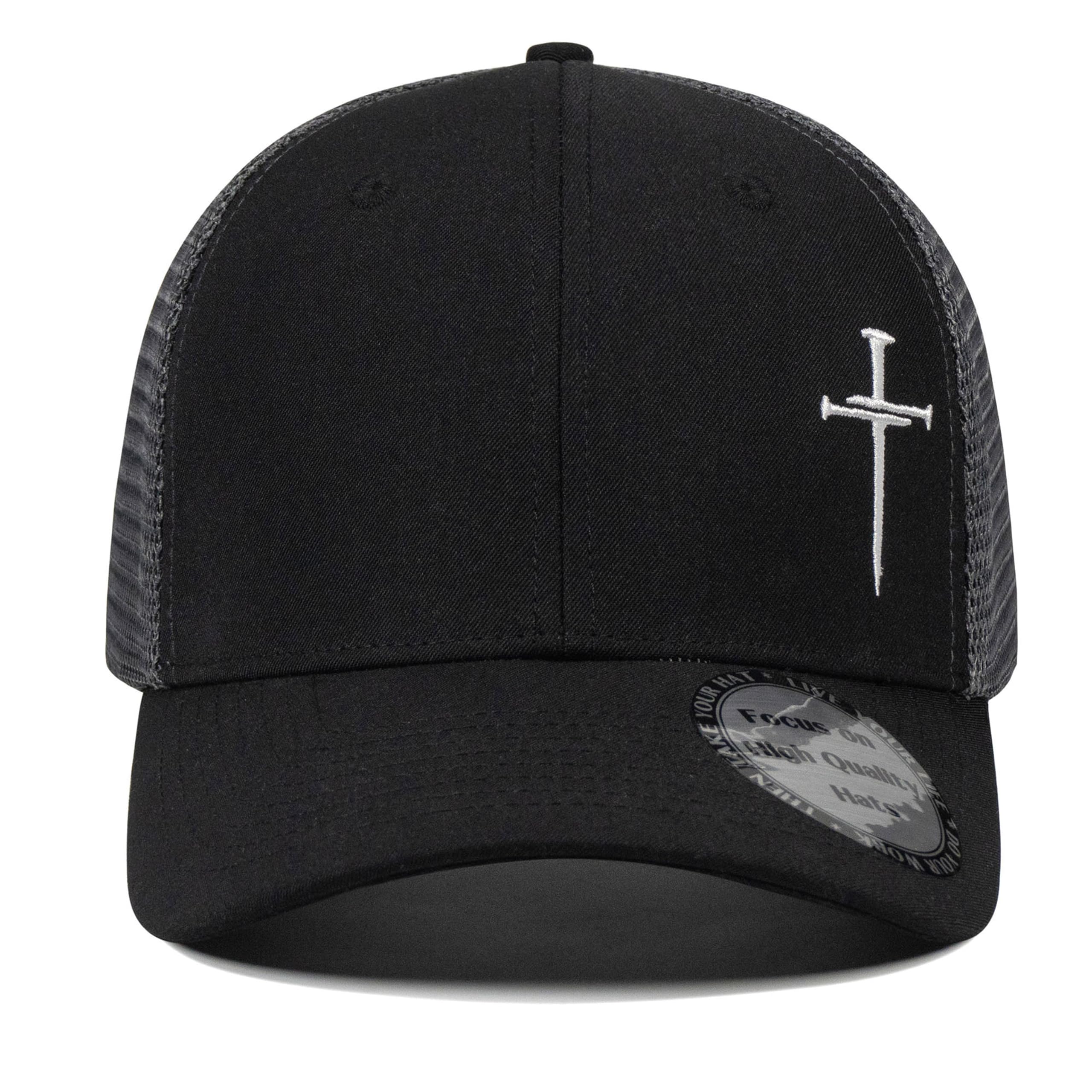 Christian Hats for Men & Women - Jesus 3 Nail Cross Baseball Cap - Religious Gifts for Birthday, Christmas - Perfect for Church, Bible Study & Faith-Based Events