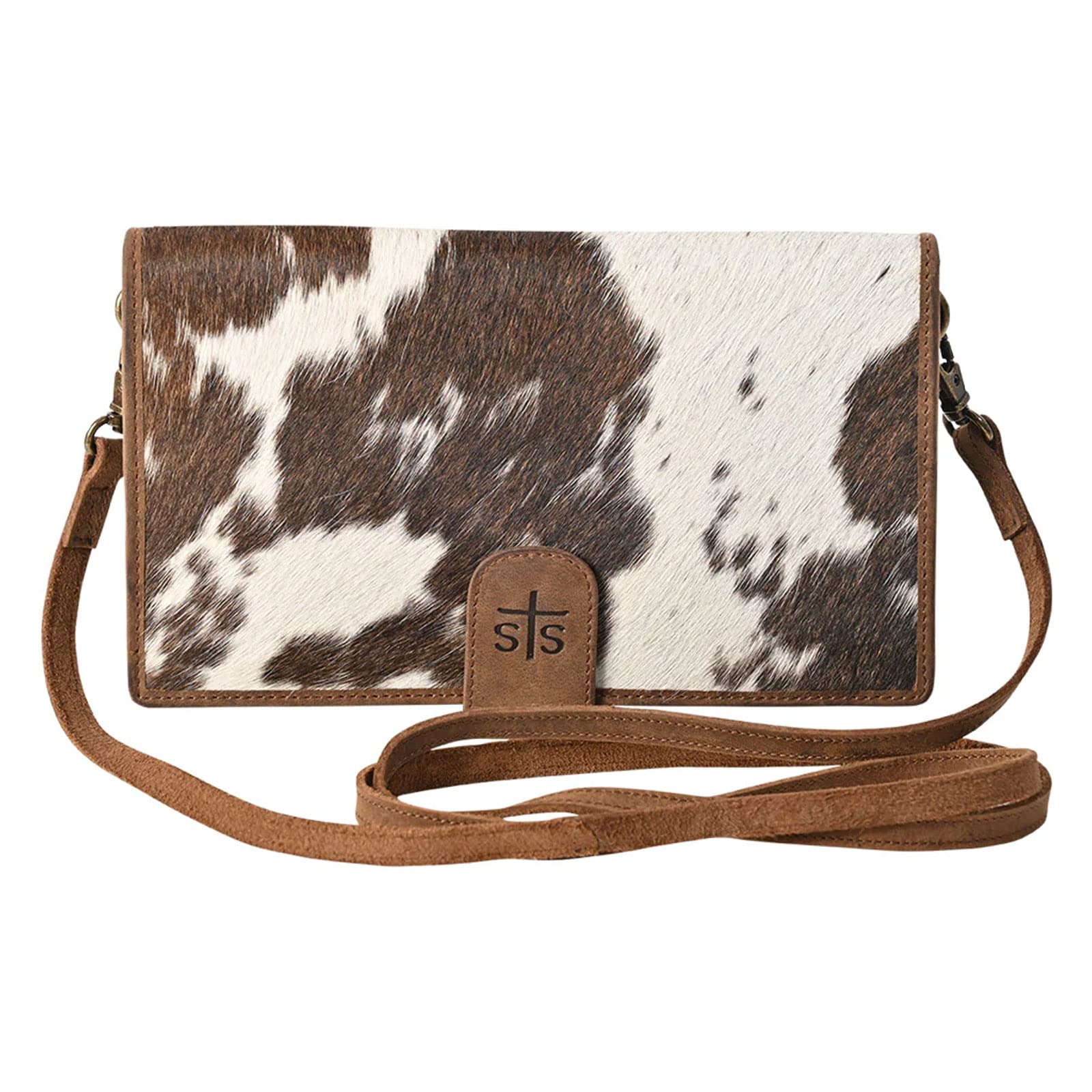 STS Ranchwear Women's Yetzy Organizer Crossbody Bag - Genuine Cowhide Leather with Tornado Design | Perfect for Everyday Use, Travel & Western Fashion Accessories