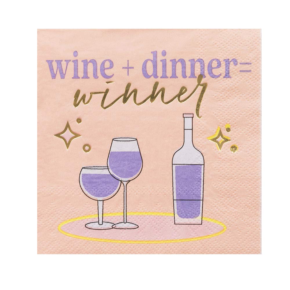 Funny Wine & Dinner Cocktail Napkins - Humorous Party Supplies for Entertaining, Hosting & Gifts