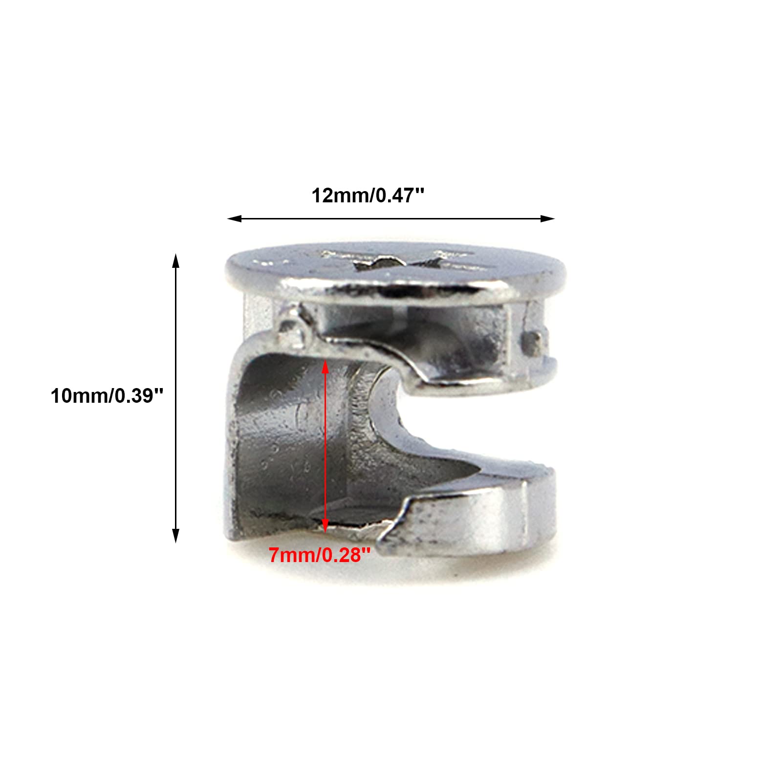 30PCS Silver Cam Lock Nut 0.47