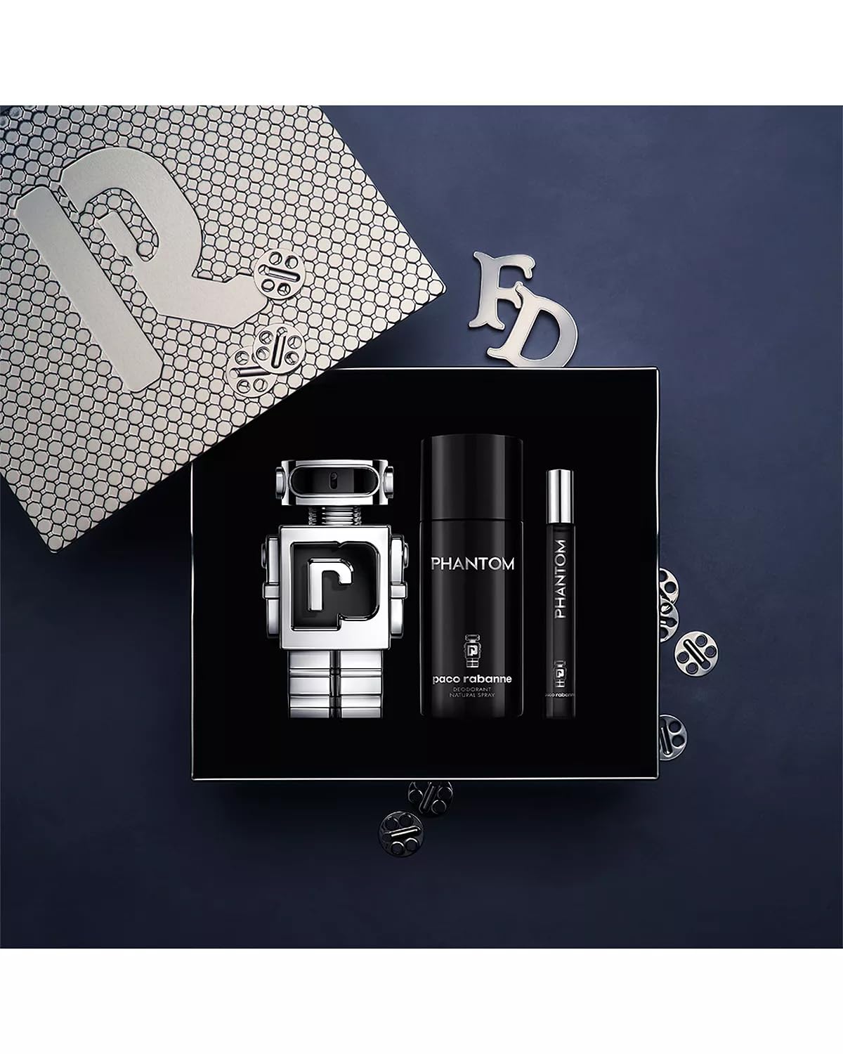 Paco Rabanne Phantom 3-Piece Men's Cologne Gift Set - Eau de Toilette Spray, Deodorant & Shower Gel - Perfect for Gifts, Travel & Daily Fragrance Routine