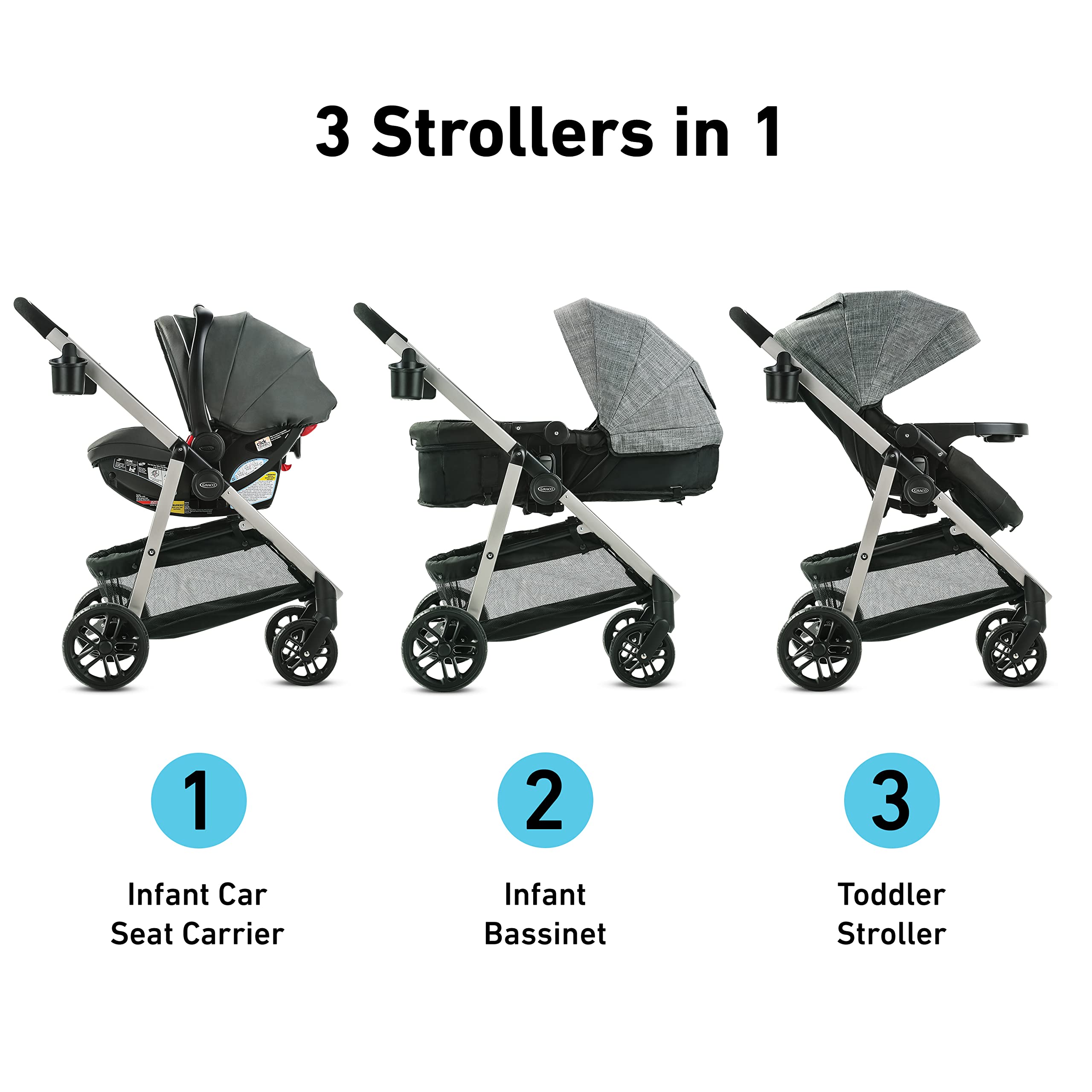 Graco Modes Pramette Travel System - Lightweight Stroller & Infant Car Seat Combo in Britton | Perfect for Newborns, Travel & Everyday Use
