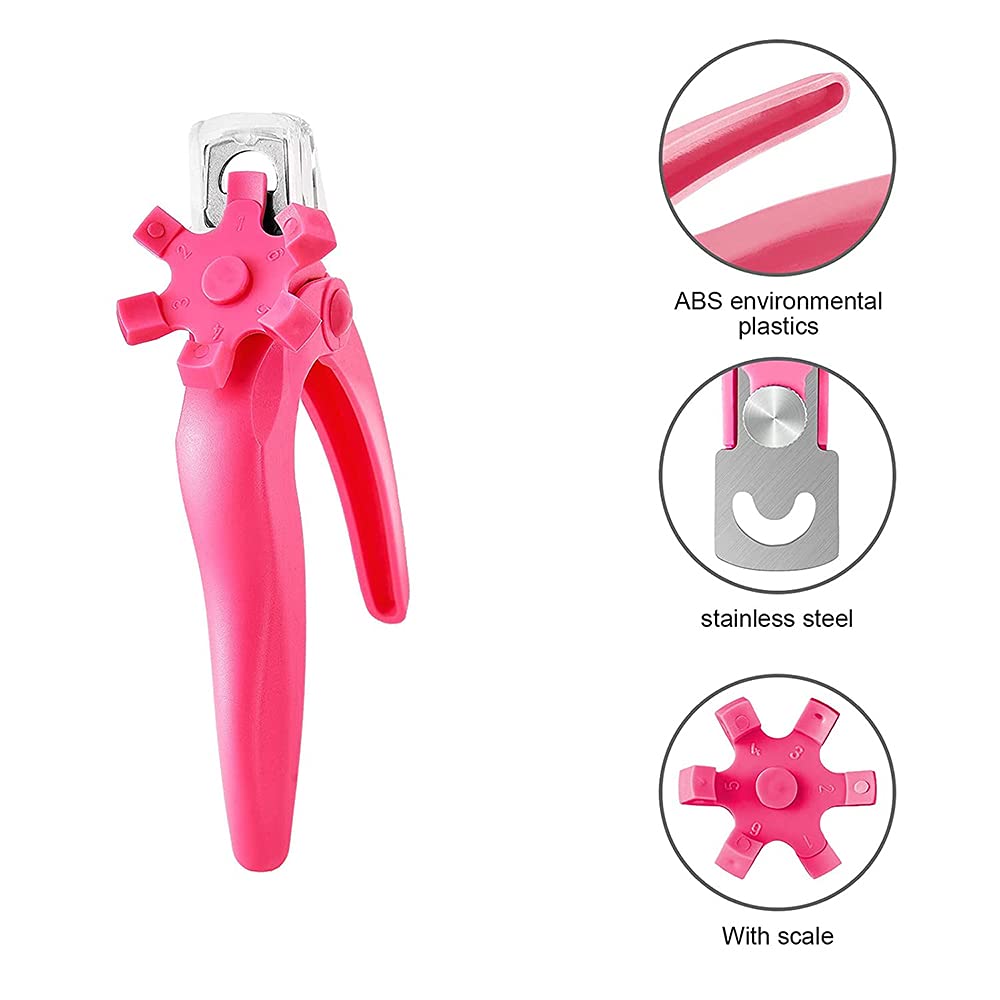 Professional Stainless Steel Nail Clipper for Acrylic & Gel Nails - Adjustable Fake Nail Trimmer with Non-Slip Grip - Perfect for Nail Art, Manicure & Salon Use at Home or Professional Settings (Red)