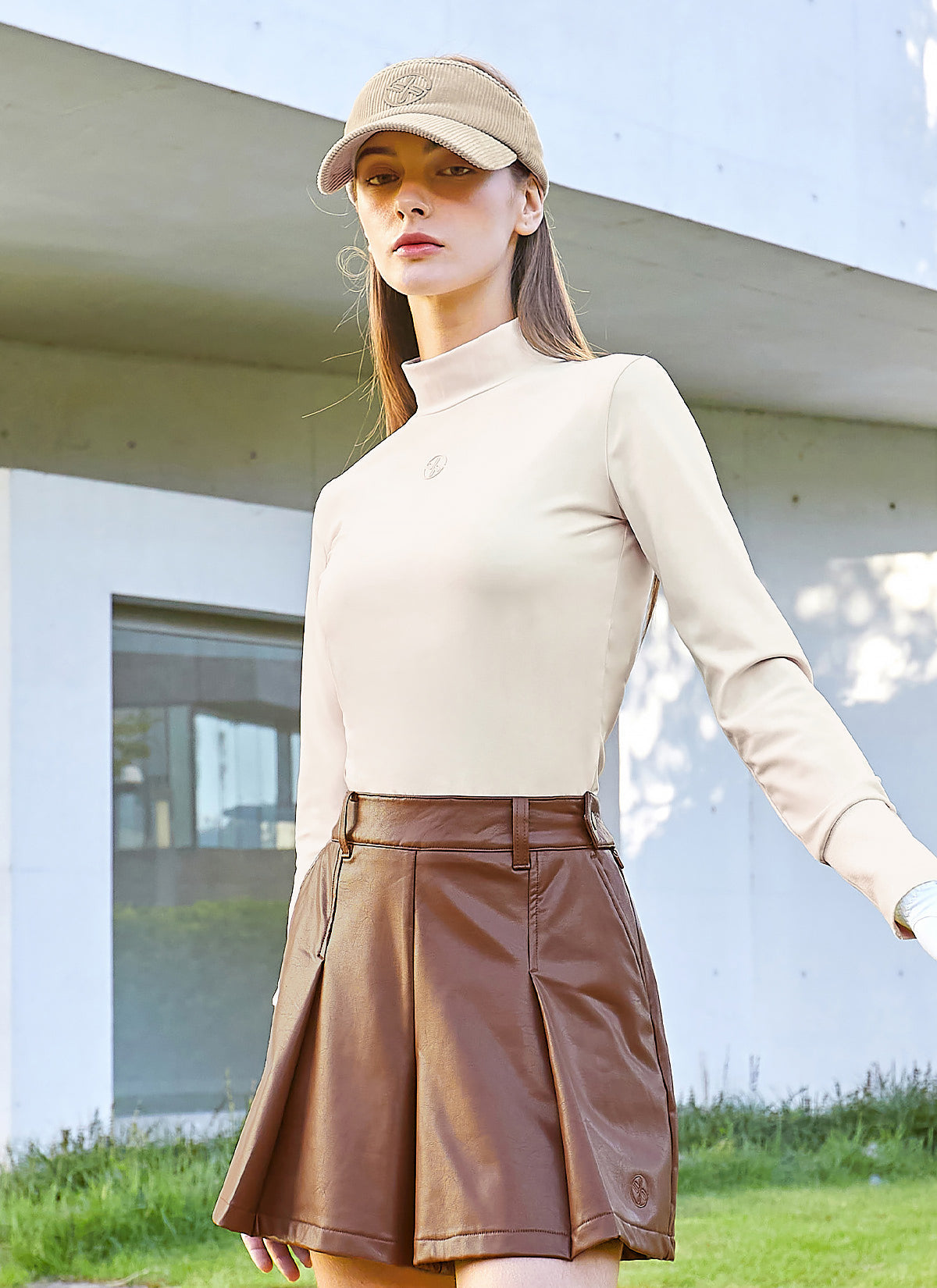 Stylish Mock Neck Stretch Long Sleeve Shirt for Women - Comfortable & Fashionable Tops for Work, Casual & Layering