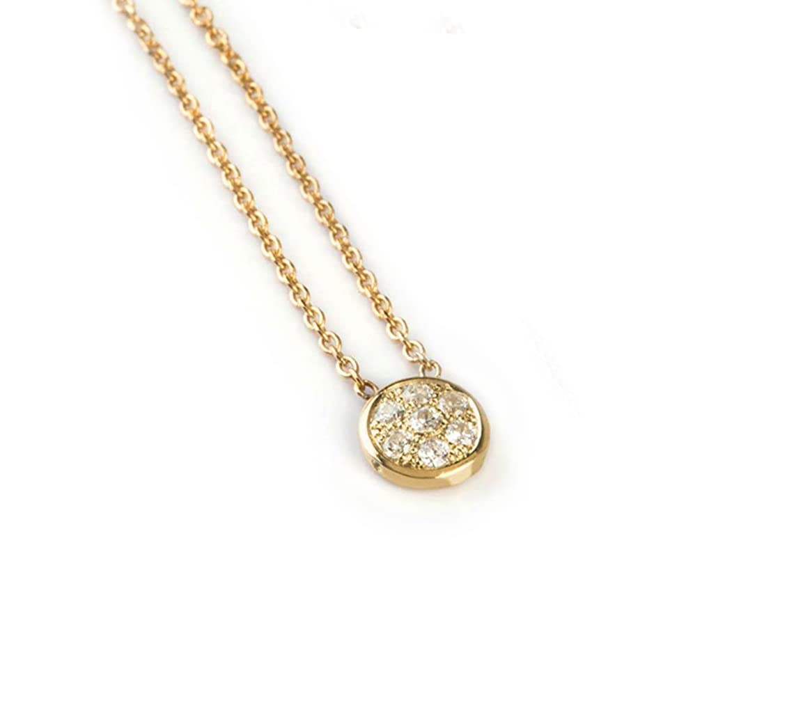 Elegant Diamond Pendant Necklace for Women - Rose Gold Minimalist Jewelry Box Disc Necklace - Perfect for Weddings, Parties & Everyday Wear