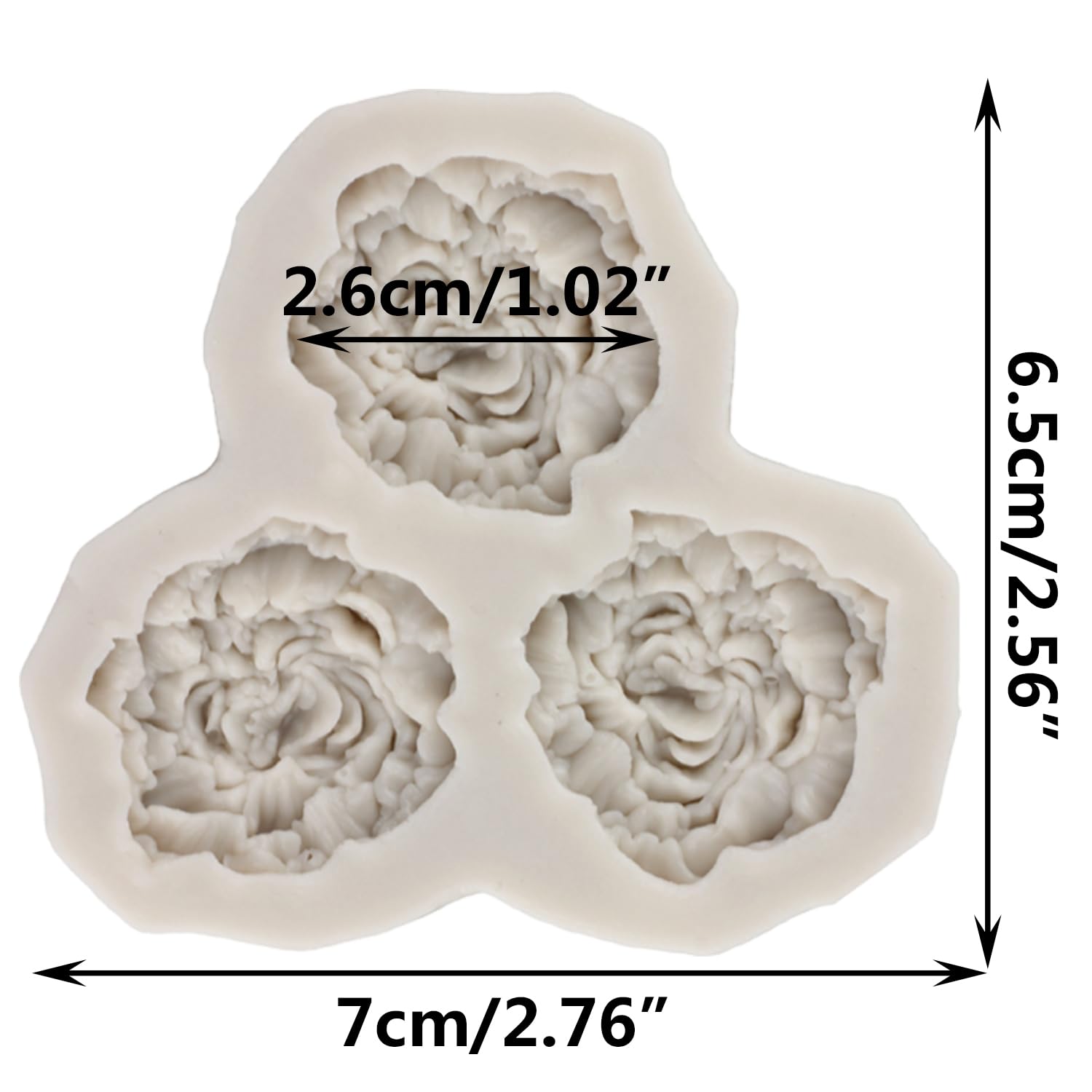 Peony Flower Silicone Mold Set for Cake Decorating - Fondant, Chocolate, Gum Paste & Polymer Clay Molds - Perfect for Cupcake Toppers, Candy Making & DIY Crafts