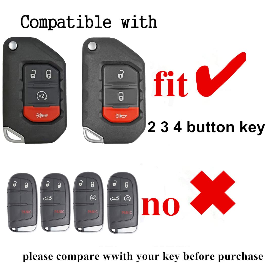 Premium TPU Key Fob Cover Protector - Compatible with Jeep Wrangler JL/JLU (2018-2023), Gladiator JT (2020-2023) & Sahara Models - Durable Shockproof Case for Jeep Accessories - Perfect for Off-Road Adventures & Daily Protection