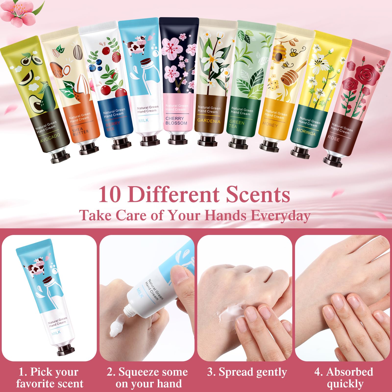 200 Pack Mini Hand Cream Gift Set for Women - Travel Size Lotion Bulk for Dry Cracked Hands - 10 Styles - Perfect for Graduation Gifts, Baby Shower Favors, Birthday Party Favors & Everyday Moisturizing