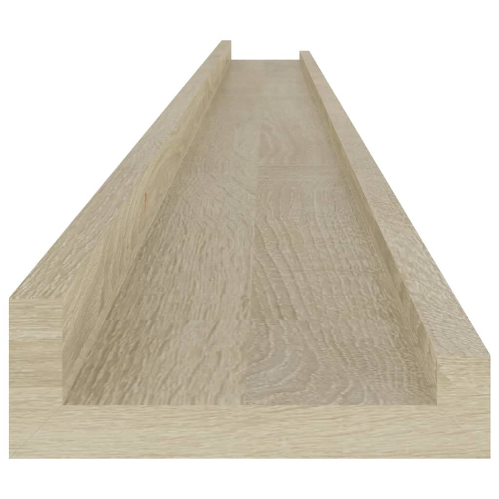 vidaXL Modern Wall Shelves Set of 4 - Sturdy MDF Floating Shelves in Sonoma Oak Finish - Easy to Assemble - Perfect for Home Office, Living Room & Bedroom Storage - Space-Saving Wall Decor & Organization Solution