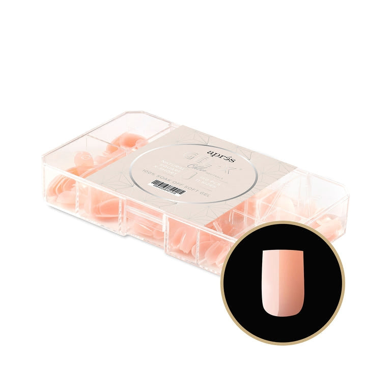 Apres Gel X Neutrals Chloe Natural Nail Tips 150pc - Extra Short Square Shape for DIY Manicure & Salon Use | Perfect for Natural Nails, Gel Extensions & Nail Art
