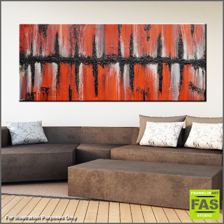 Abstract Orange Wall Art - Modern Canvas Painting for Home & Office Decor | Perfect for Living Room, Bedroom & Workspace