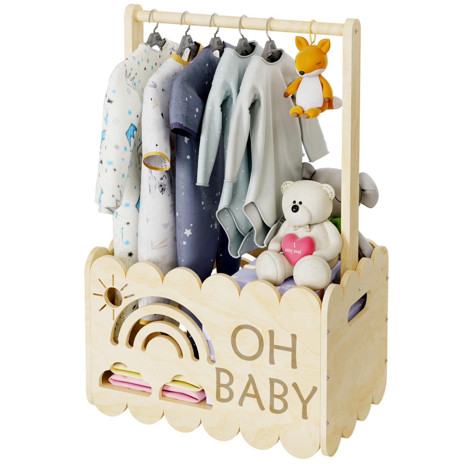 Premium Wooden Baby Shower Gift Crate - Handcrafted Nursery Storage Box for Boys & Girls | Perfect for Baby Showers, Newborn Welcome Gifts & Pregnancy Presents | Ideal for Nursery Organization, Baby Clothes Storage & Decorative Keepsake Box