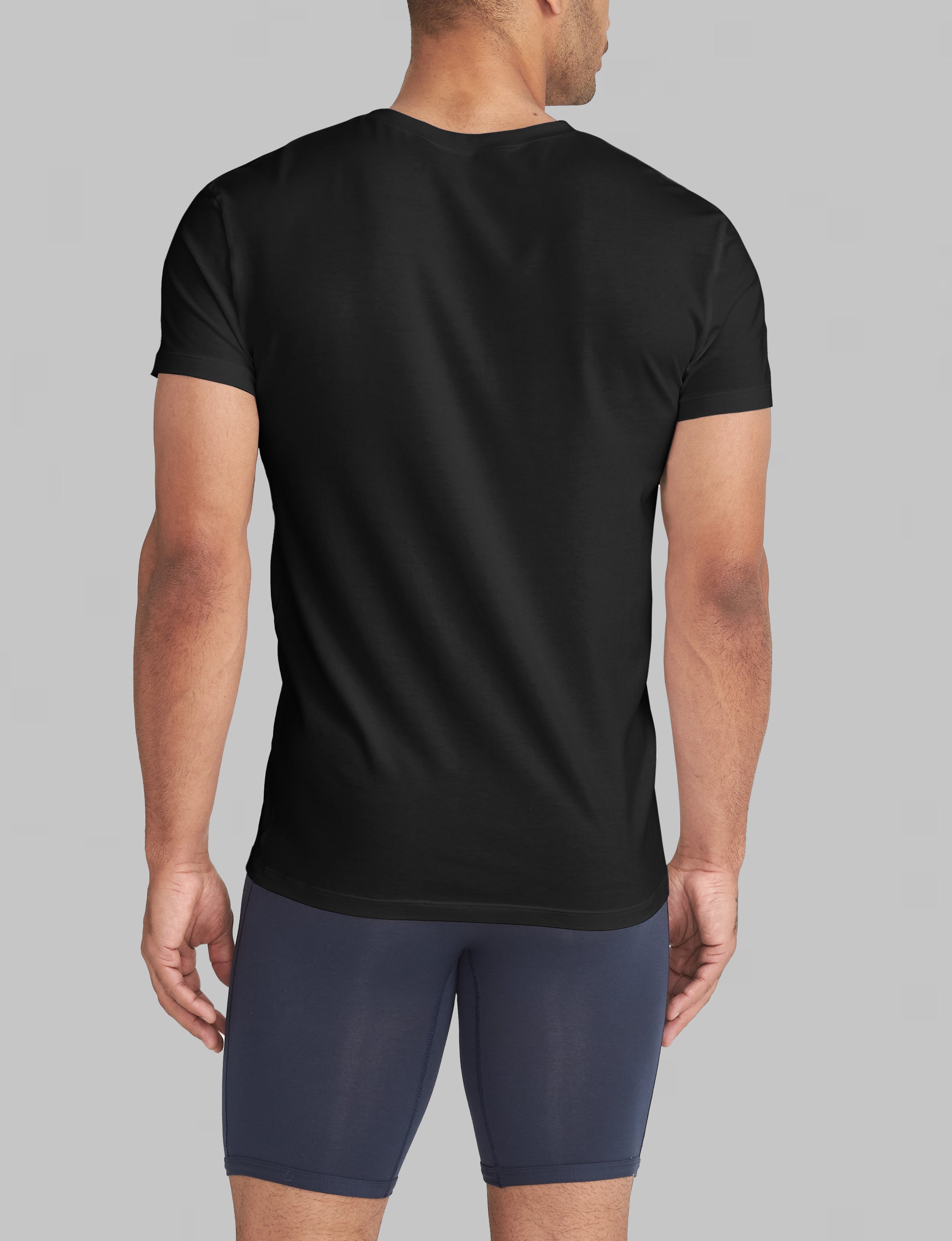 Cool Cotton High V Neck Modern Fit Undershirt (6 Pack) - Breathable Comfort for Everyday Wear, Layering & Business Casual Outfits