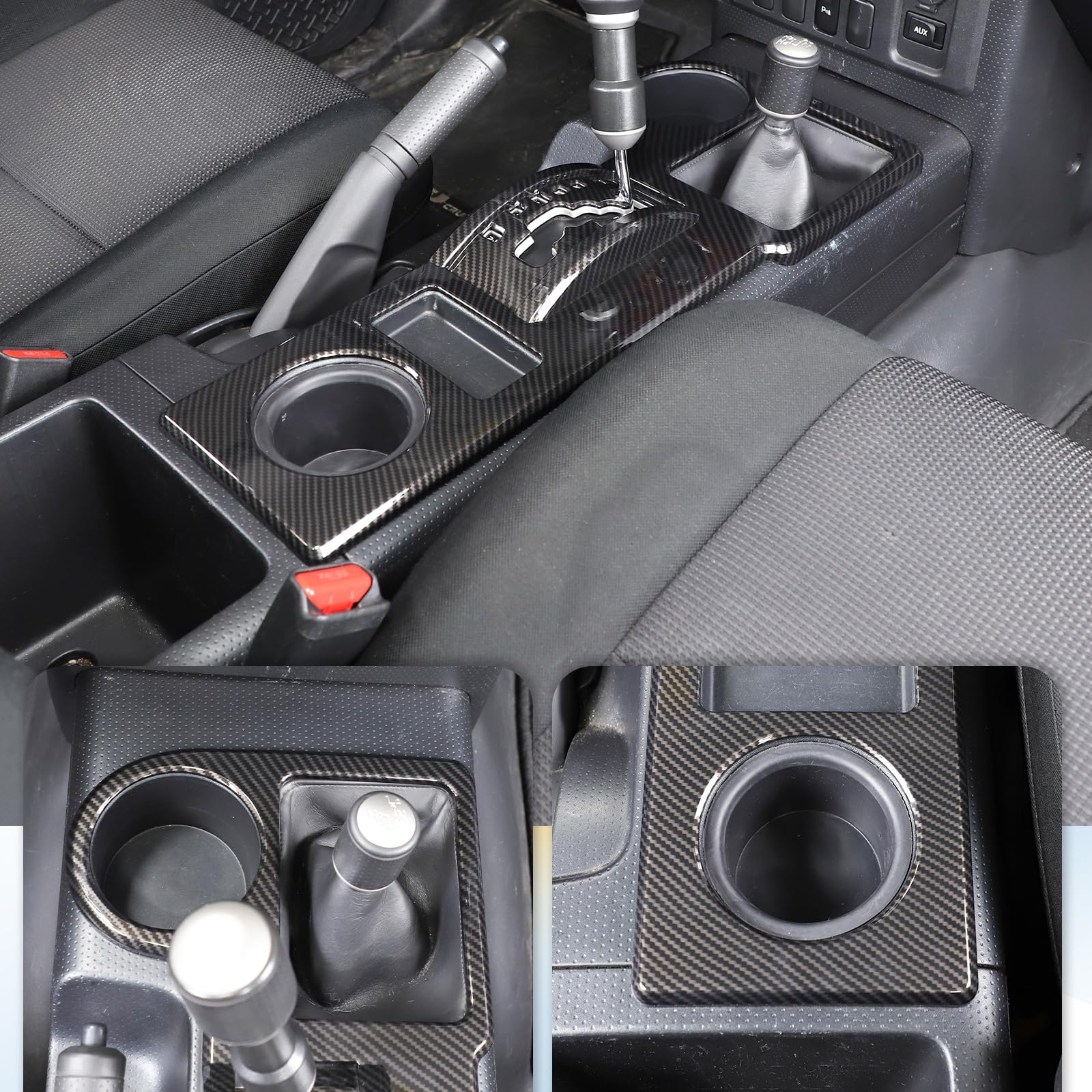 ABS Gear Shift Panel Cover for Toyota FJ Cruiser 2007-2022 - Carbon Fiber Style (LHD Only) - Interior Upgrade
