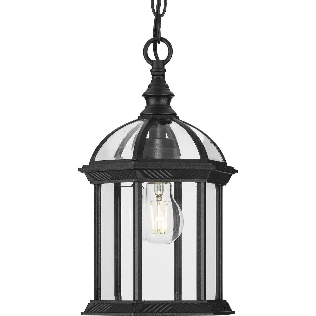 Dillard Collection Clear Glass Outdoor Hanging Light Fixture - Waterproof Porch Ceiling Pendant for Patio, Garden, Deck & Backyard Lighting