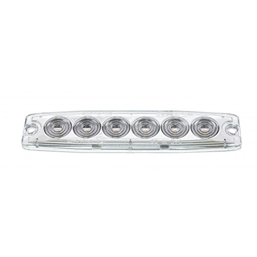 United Pacific 36683B 6 High Power LED Super Thin Amber Warning Light with Clear Lens - Ultra Bright Emergency Strobe Light for Trucks, Emergency Vehicles, Construction & Off-Road Safety