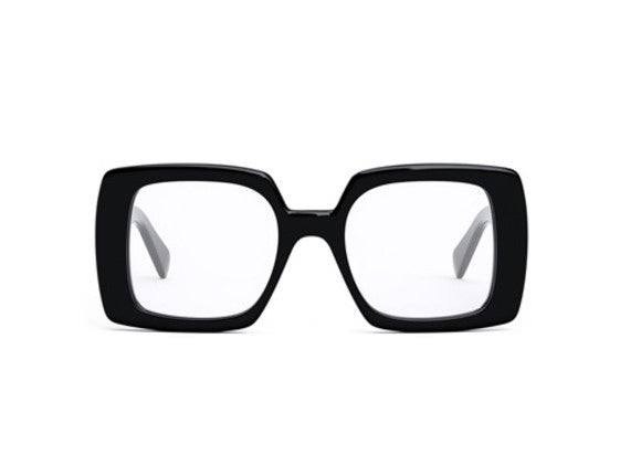 Celine TRIOMPHE CL50121I 001 Shiny Black Oversized Square Women's Eyeglasses - Stylish Designer Glasses for Women, Fashionable Square Frame for Everyday Wear & Special Occasions