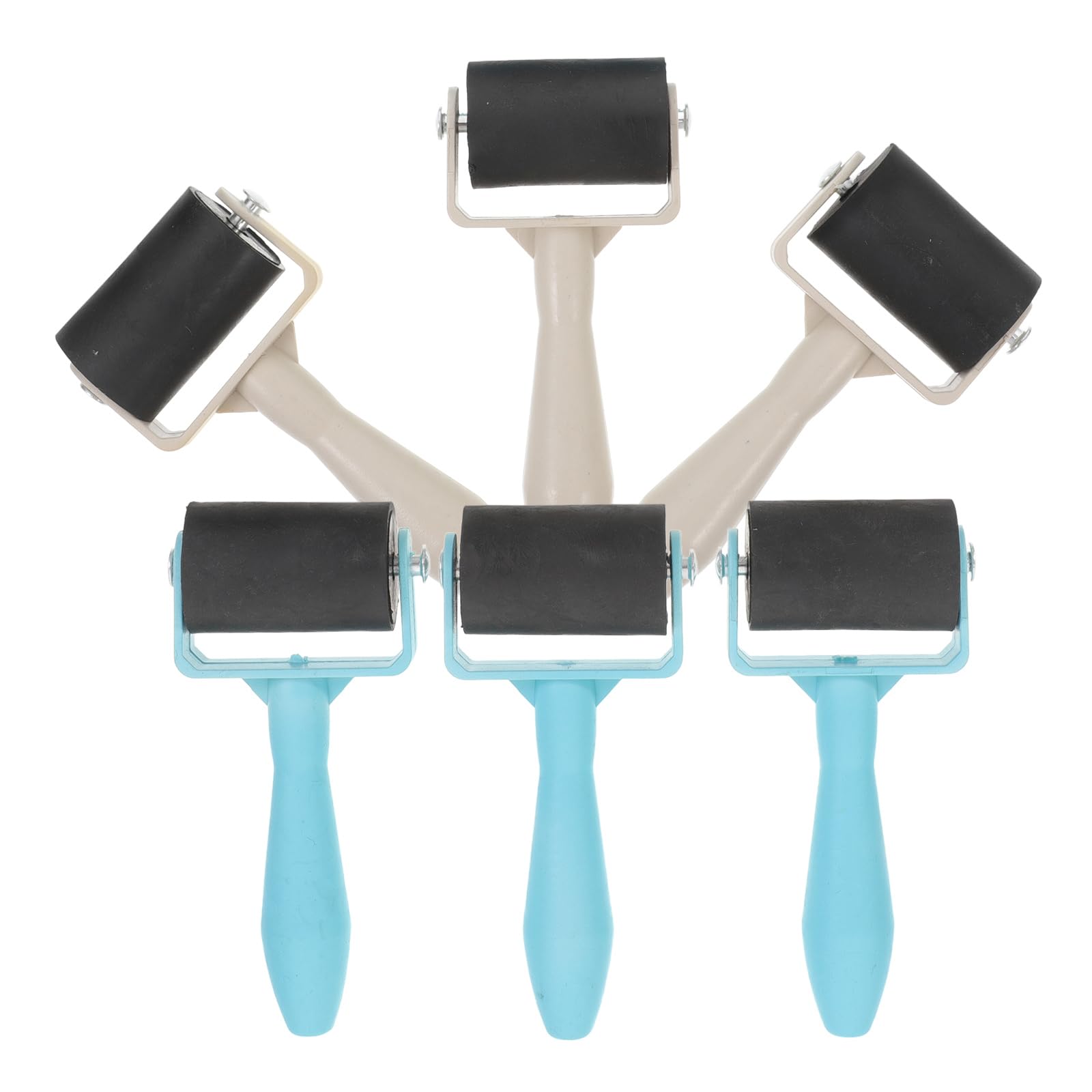 6-Piece Rubber Roller Brayer Set for Printmaking, Stamping, Gluing & Wallpaper - Ink Roller Tool for Arts & Crafts - Perfect for DIY Projects, Scrapbooking & Home Decor