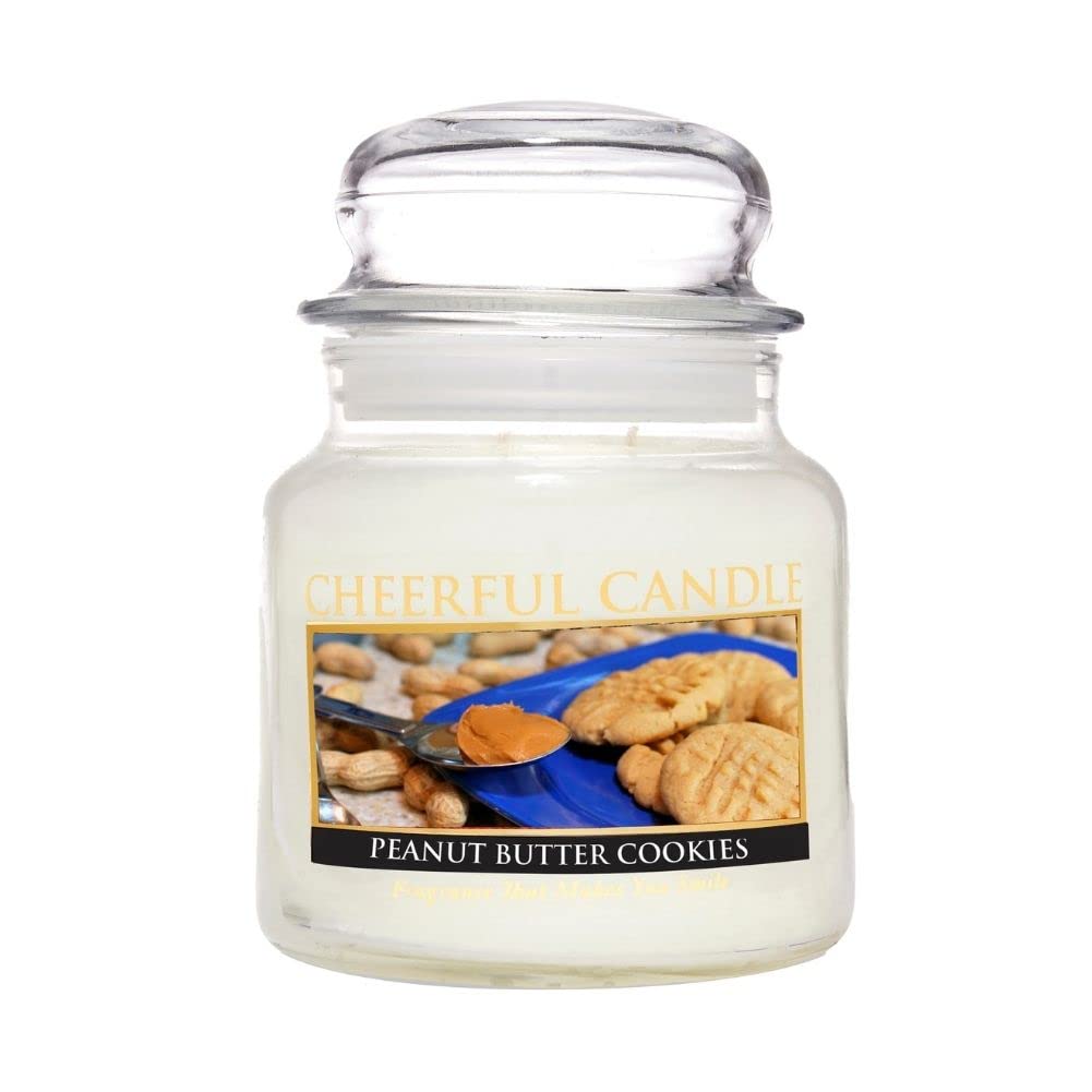 Peanut Butter Cookies Scented Candle - 16oz Jar with 80 Hours Burn Time, Aromatic Soy Wax Candle for Home, Gifts for Women - Perfect for Relaxation, Romantic Dinners & Cozy Nights