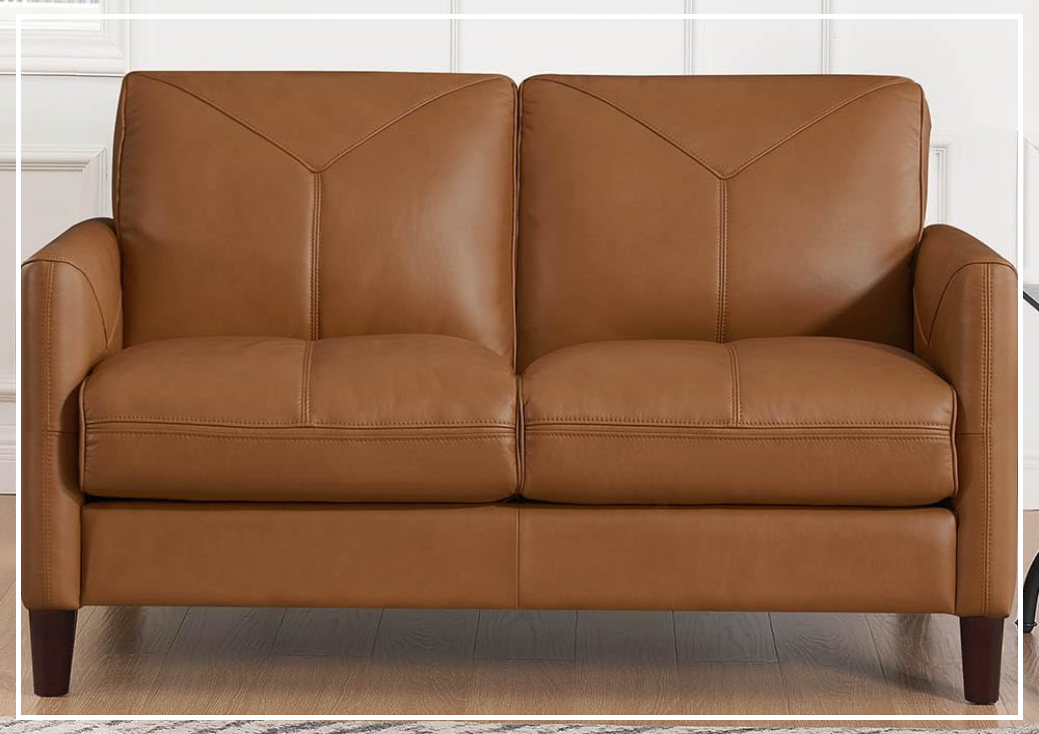 Hydeline Yorkdale Genuine Leather Loveseat Sofa - 2-Seater Recliner Couch for Living Room, Home Theater & Office - Comfortable & Stylish Furniture for Small Spaces