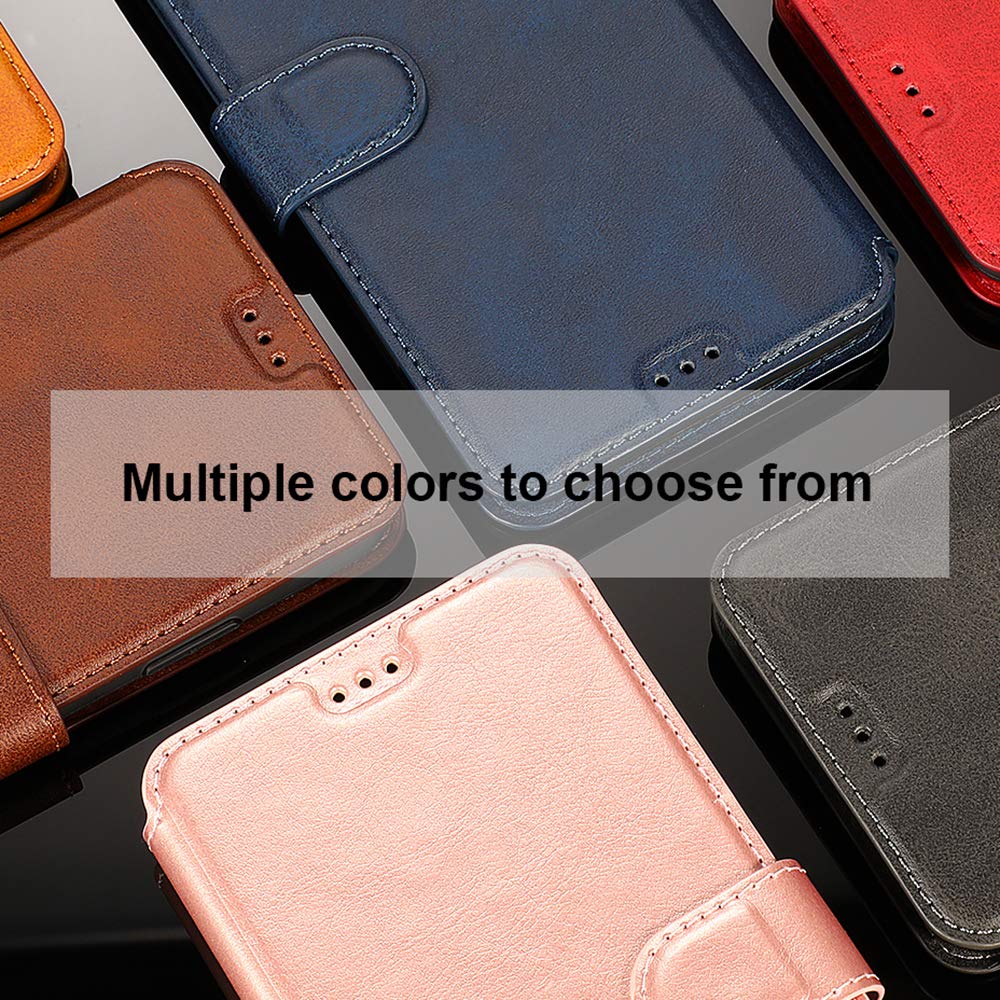 Premium PU Leather iPhone 12 Pro Max Wallet Case with Card Slots & Kickstand - Magnetic Closure Shockproof Flip Cover for 6.7